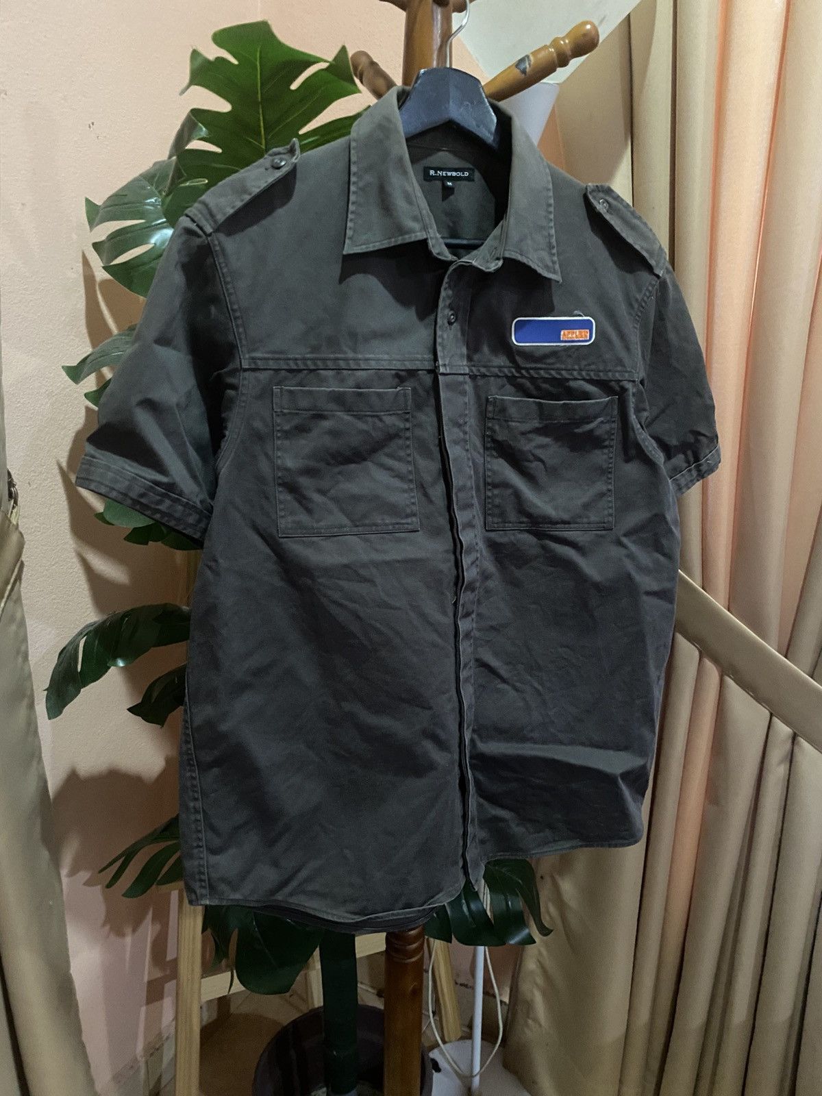 R.Newbold R. Newbold Military-Inspired Short Sleeve Shirt With Patch Size US M / EU 48-50 / 2 - 3 Thumbnail