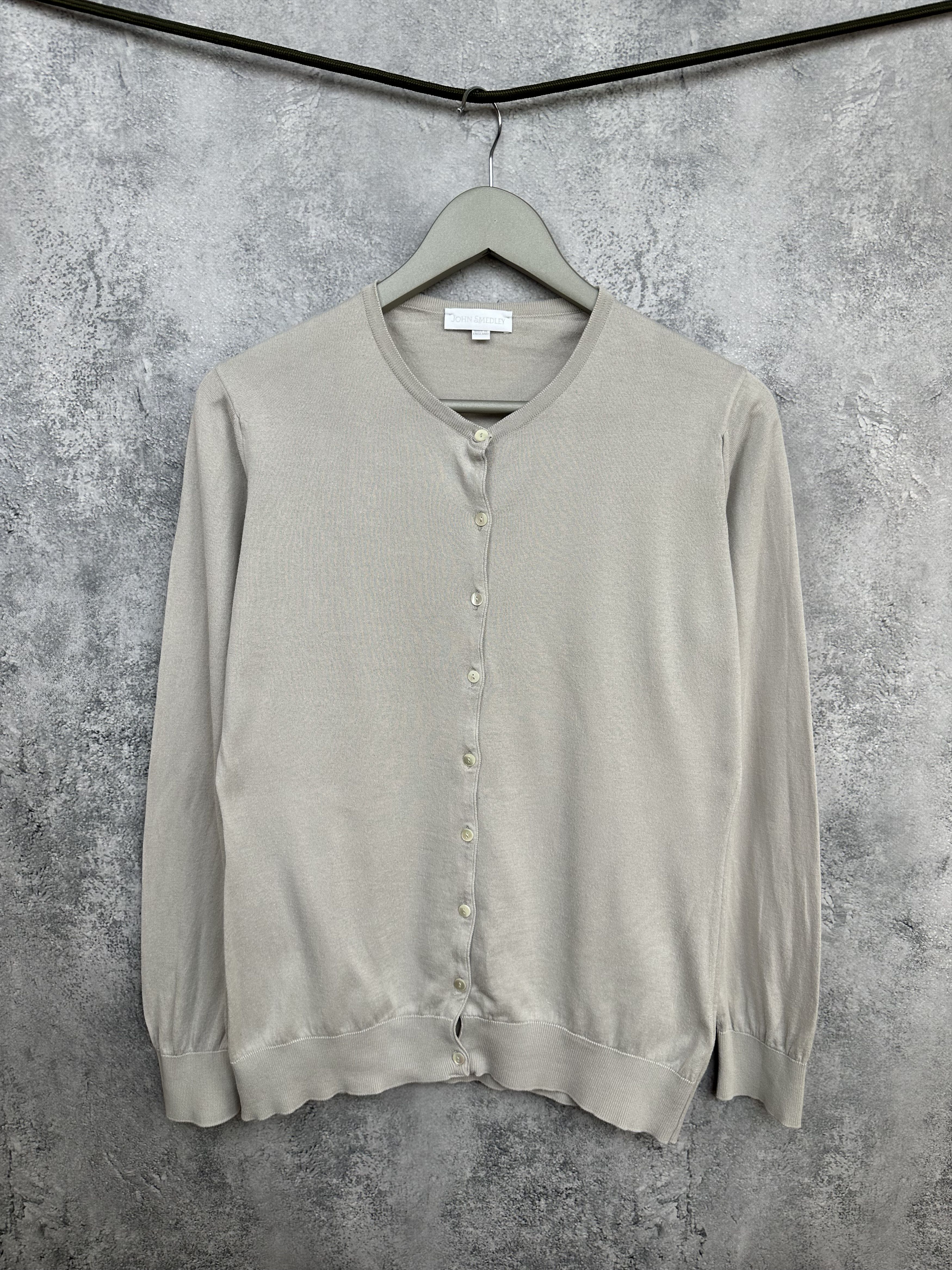 John Smedley John Smedley Sea Island Cotton Cardigan Crew Lightweight Size L / US 10 / IT 46 - 1 Thumbnail