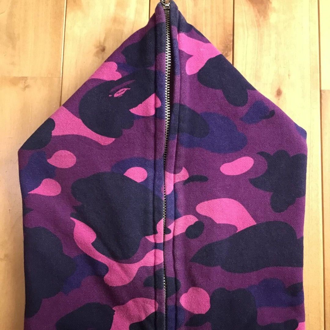 Bape BAPE Shoulder Shark Full Zip Hoodie Purple Camo APE Size US XL / EU 56 / 4 - 4 Thumbnail