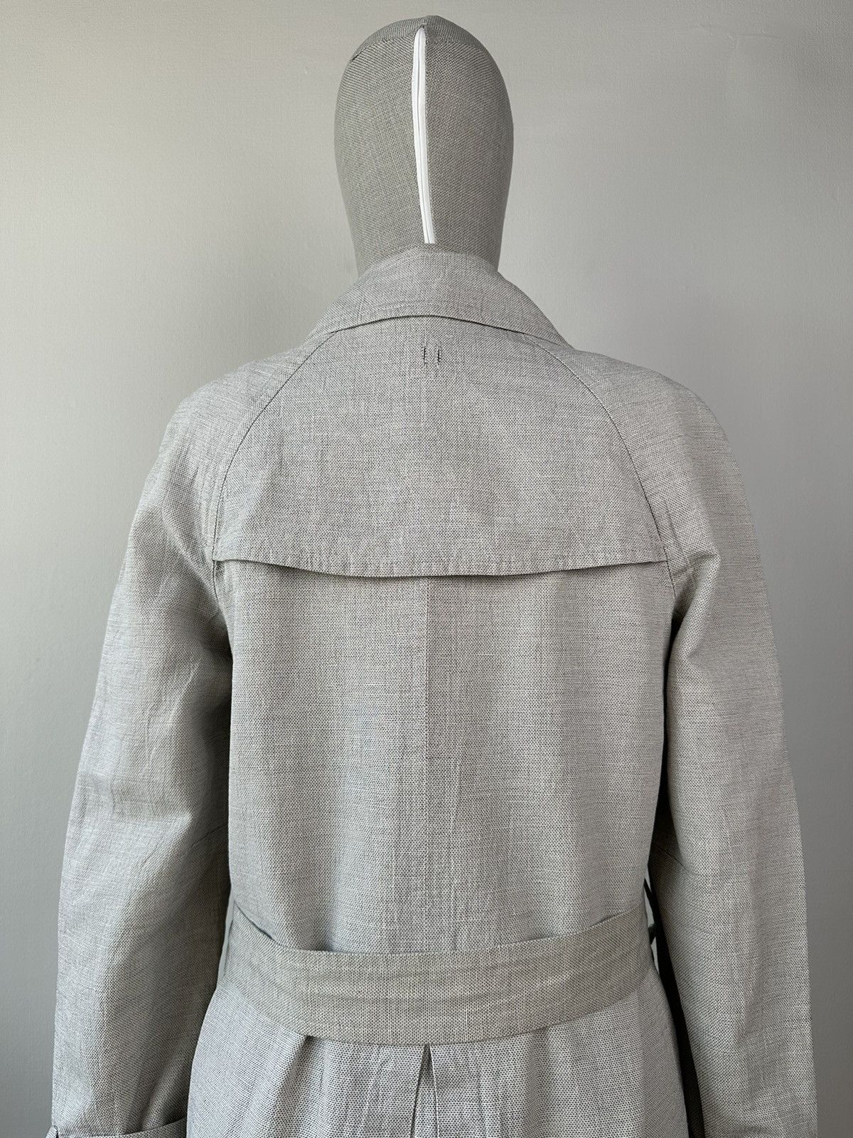 hannes roether HANNES ROETHER Linen Double-Breasted Trench Coat Avant Garde Size M / US 6-8 / IT 42-44 - 15 Thumbnail