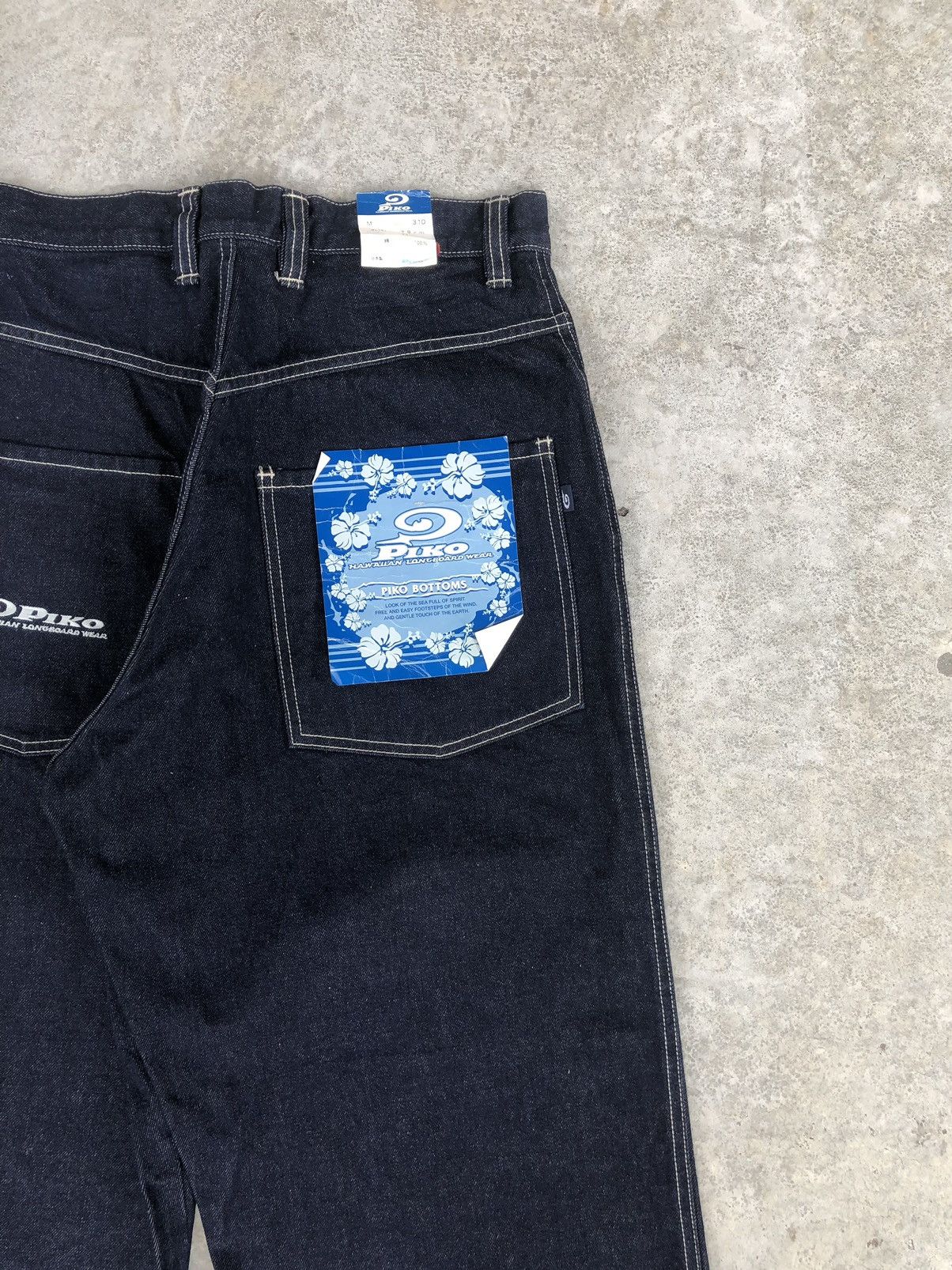 Vintage Baggy Jeans Piko Hip Hop Embroidered Logo Size US 31 - 10 Thumbnail