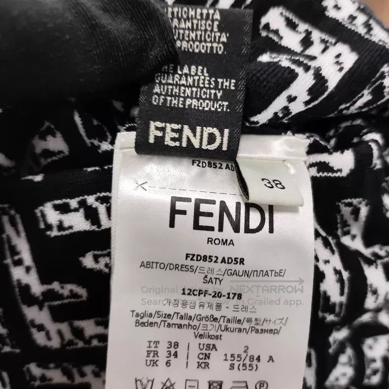 Fendi Fendi Black and White Monogram Printed Logo Knit Elastic D Size XS / US 0-2 / IT 36-38 - 5 Thumbnail