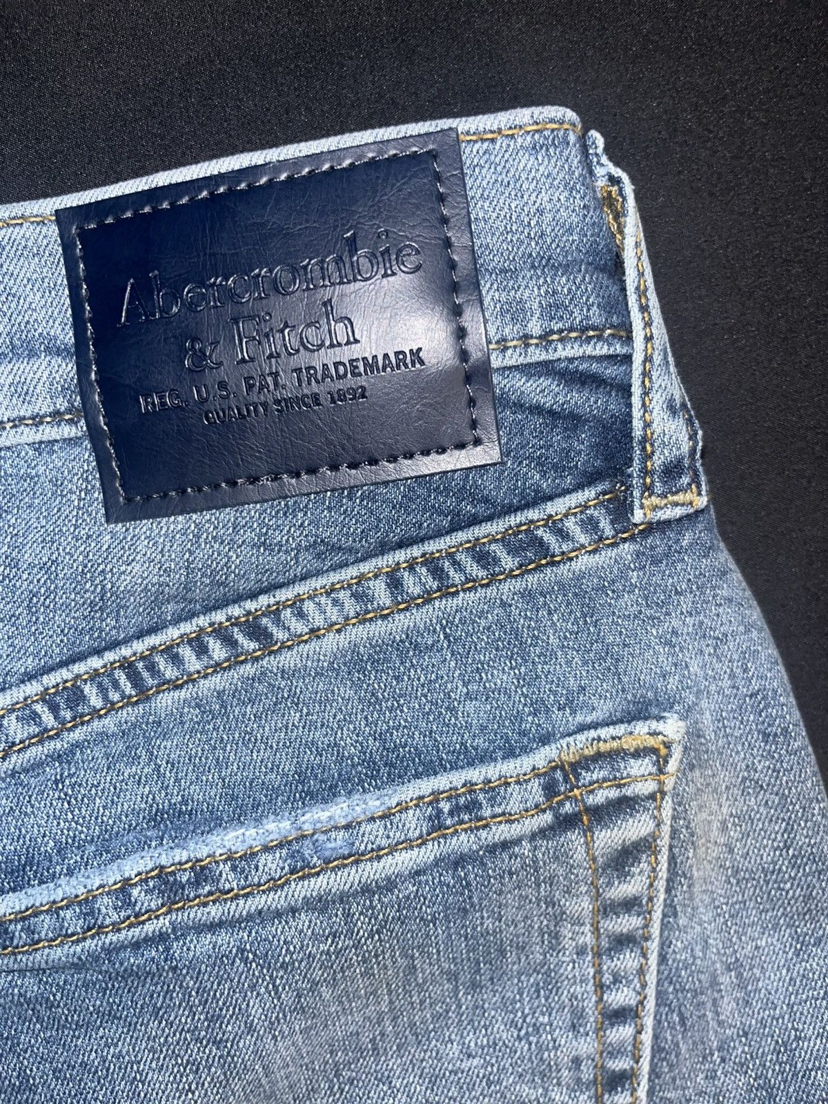 Abercrombie & Fitch Abercrombie & Fitch Mens Straight Stretch Ripped Blue Jeans Size US 30 / EU 46 - 4 Thumbnail