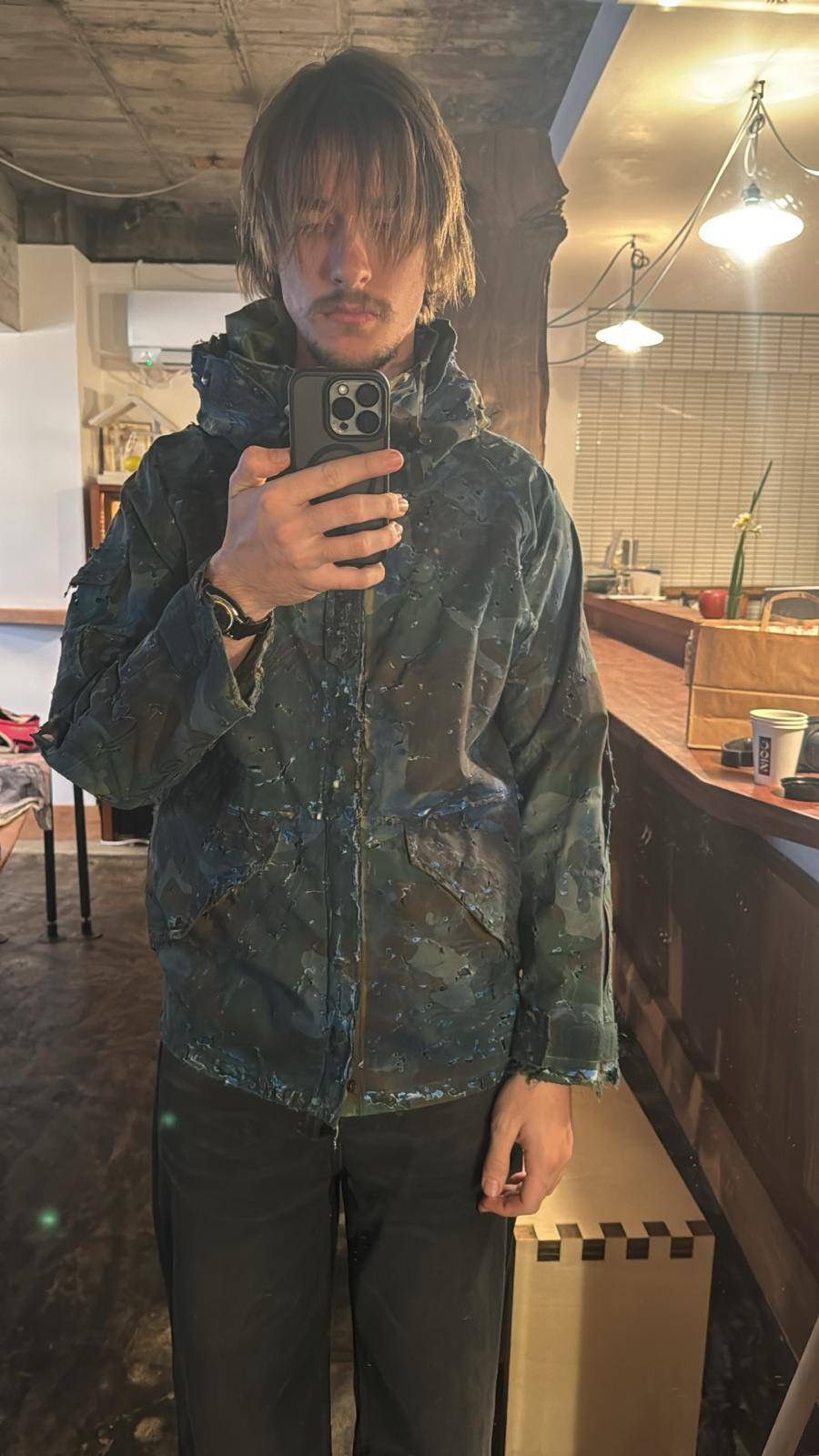 Les Six Les Six Destroyed Painted Parka Size US L / EU 52-54 / 3 - 12 Thumbnail