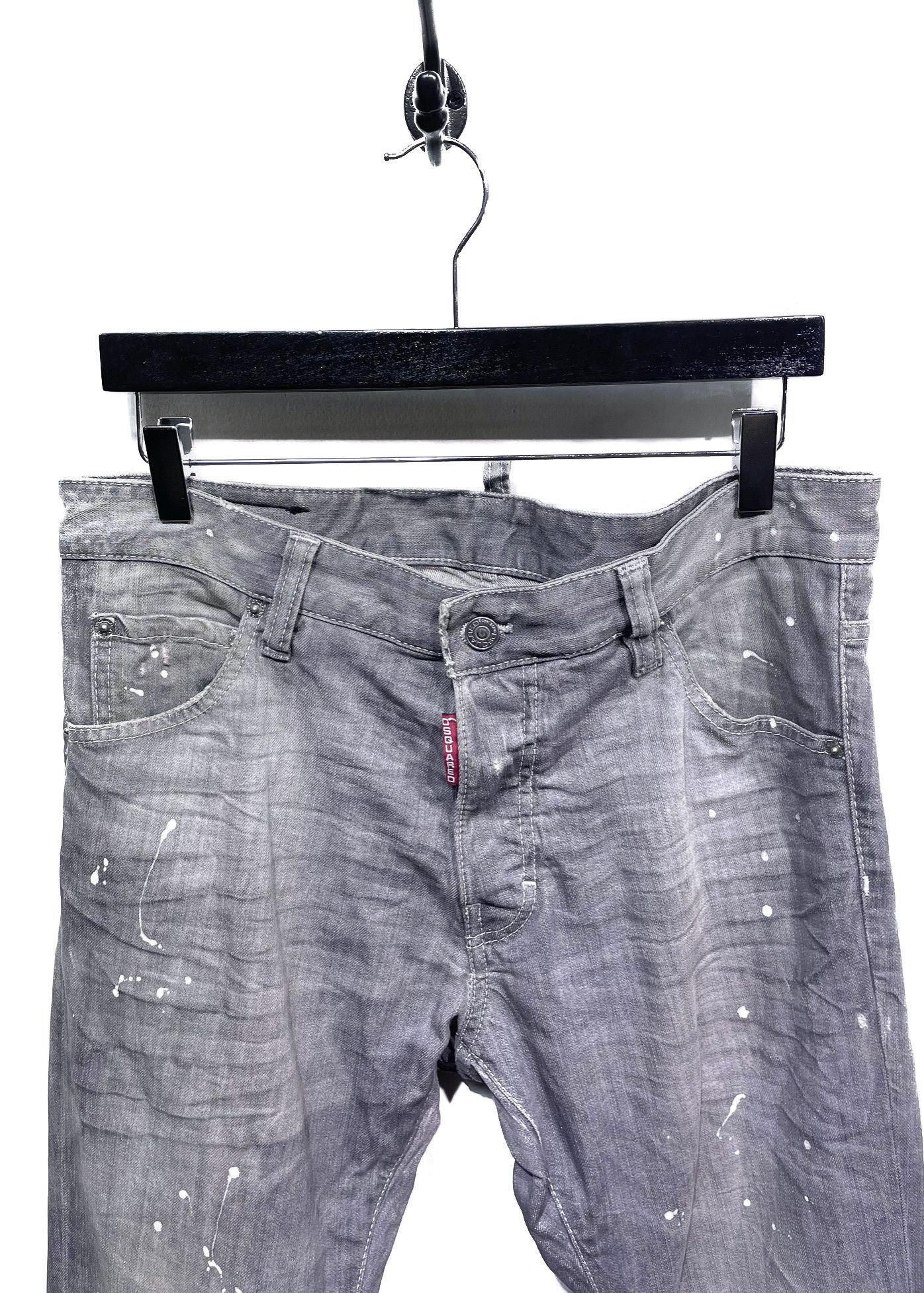 Dsquared2 Dsquared2 Grey Paint Splattered Jeans Size US 32 / EU 48 - 3 Thumbnail