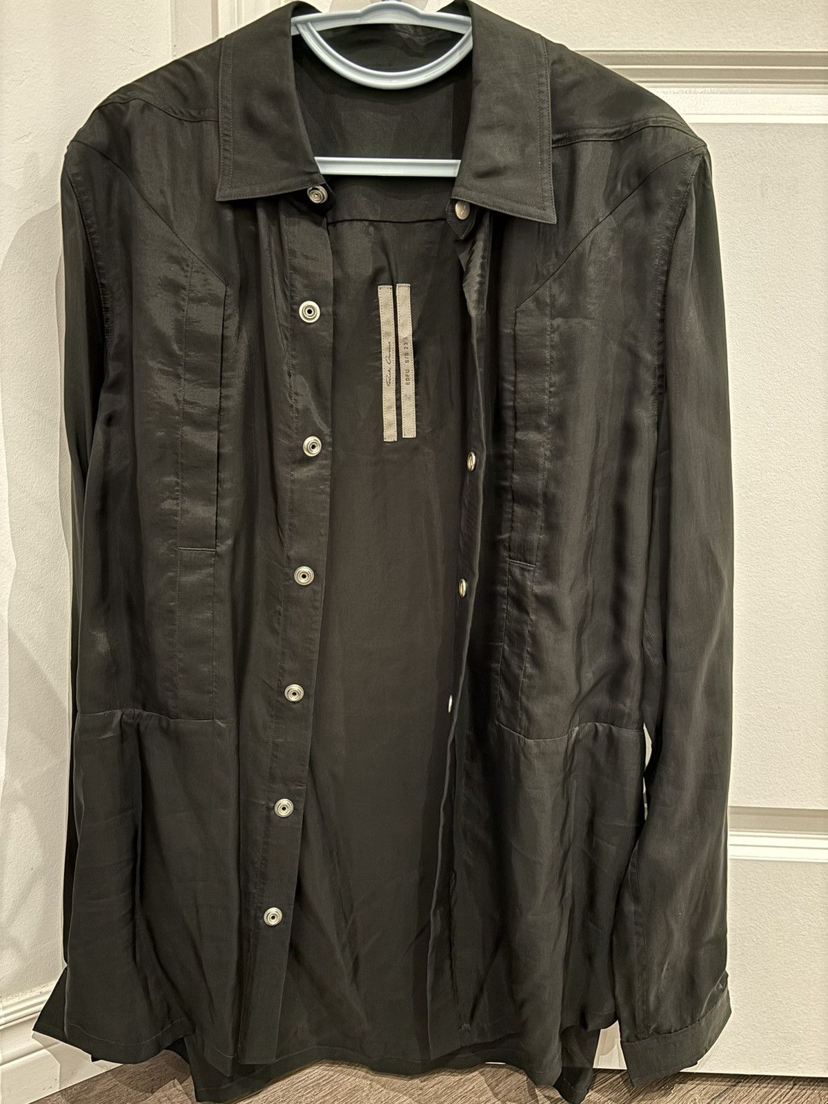 Pre-owned Rick Owens Fogpocket Outershirt It48 In Black