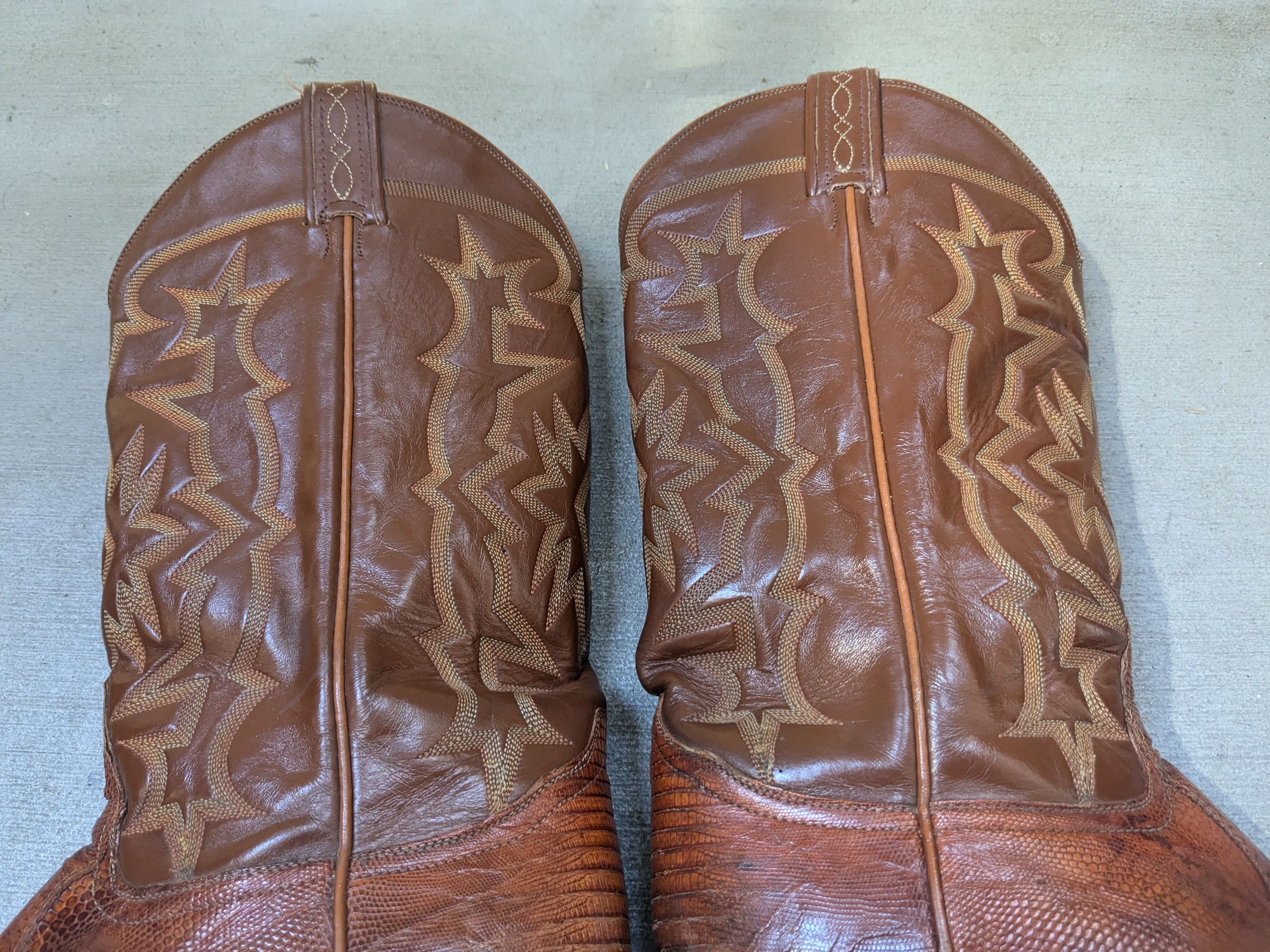Tony Lama Tony Lama Cowboy Boots Lizard Brown 9.5 D Botas USA Size US 9.5 / EU 42-43 - 9 Thumbnail