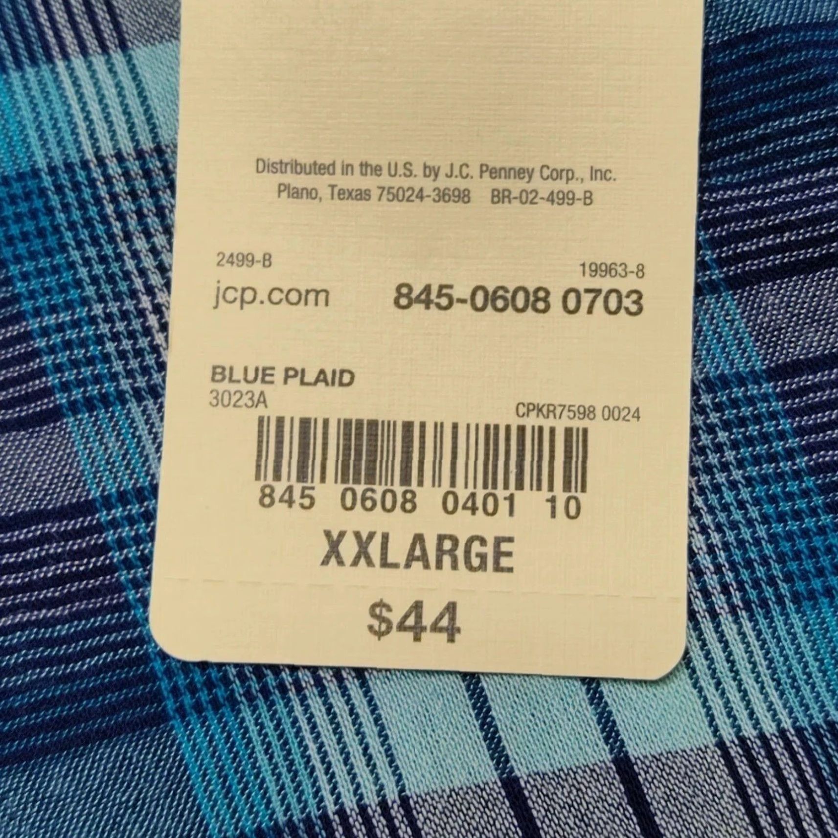 Vintage St. John's Bay Blue Plaid Ruffle Rayon Blend Pullover BOHO Shirt - Women 2XL NEW Size XXL / US 16-18 / IT 52-54 - 5 Thumbnail