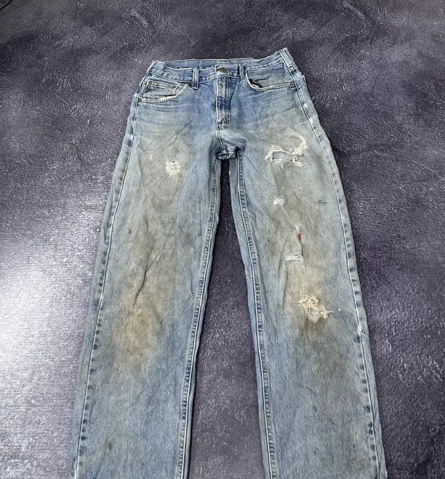 Carhartt Vintage 90s Carhartt Washed Distressed Work Hype Jeans Size US 30 / EU 46 - 7 Thumbnail