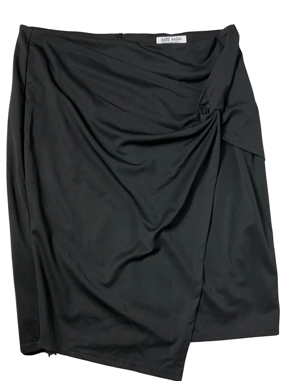 Other Kate Kasin Black Draped Wrap Skirt 2XL Size 42" / US 20 - 2 Thumbnail