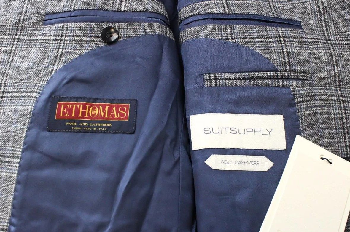 Suitsupply HAVANA UK36S Wool Cashmere Checked 2 Piece 59297 Size 36S - 7 Thumbnail