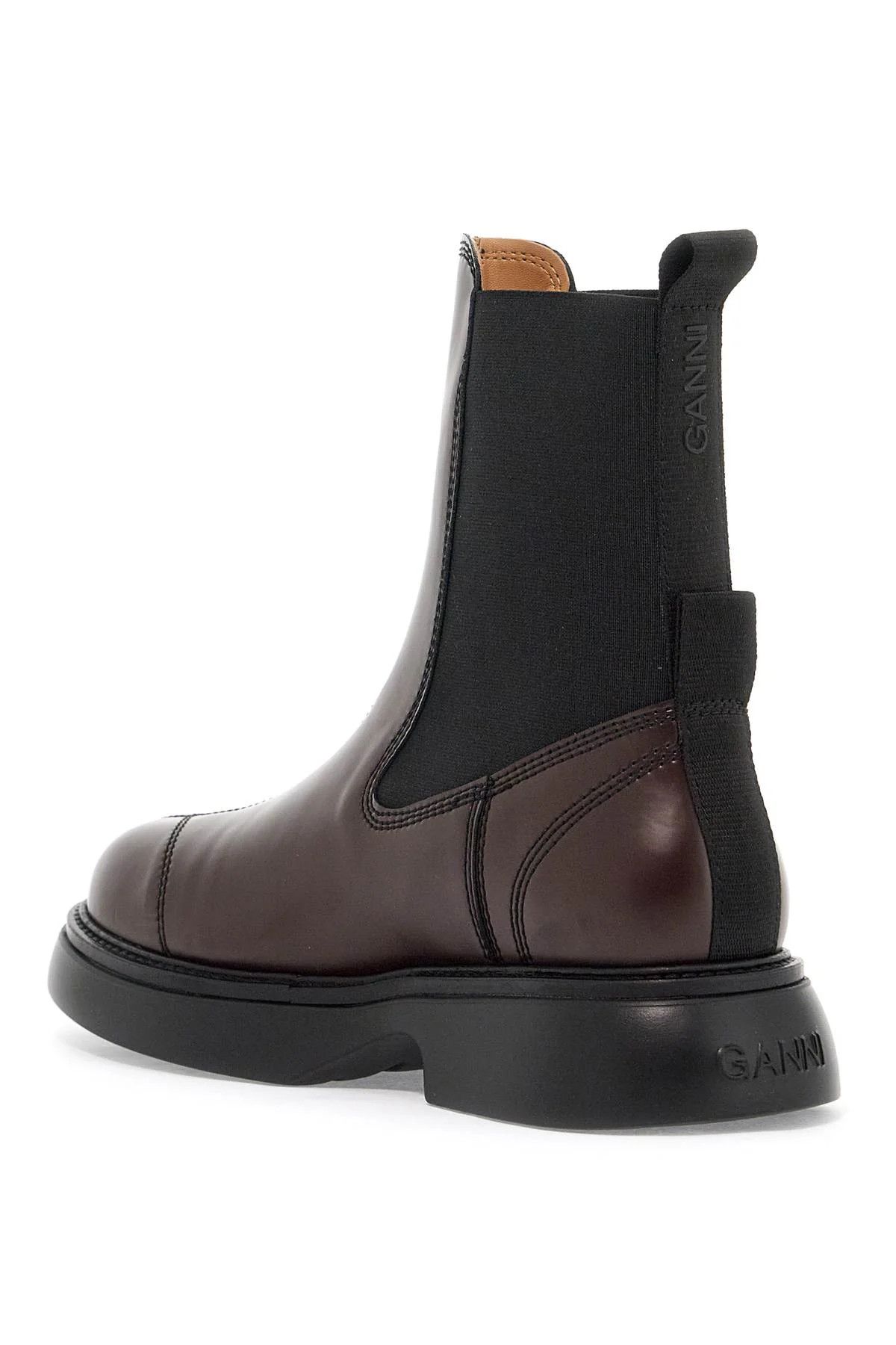 Ganni o1s22i1n1024 Mid Chelsea Ankle Boots in Chocolate Brown Size US 11 / IT 41 - 3 Thumbnail