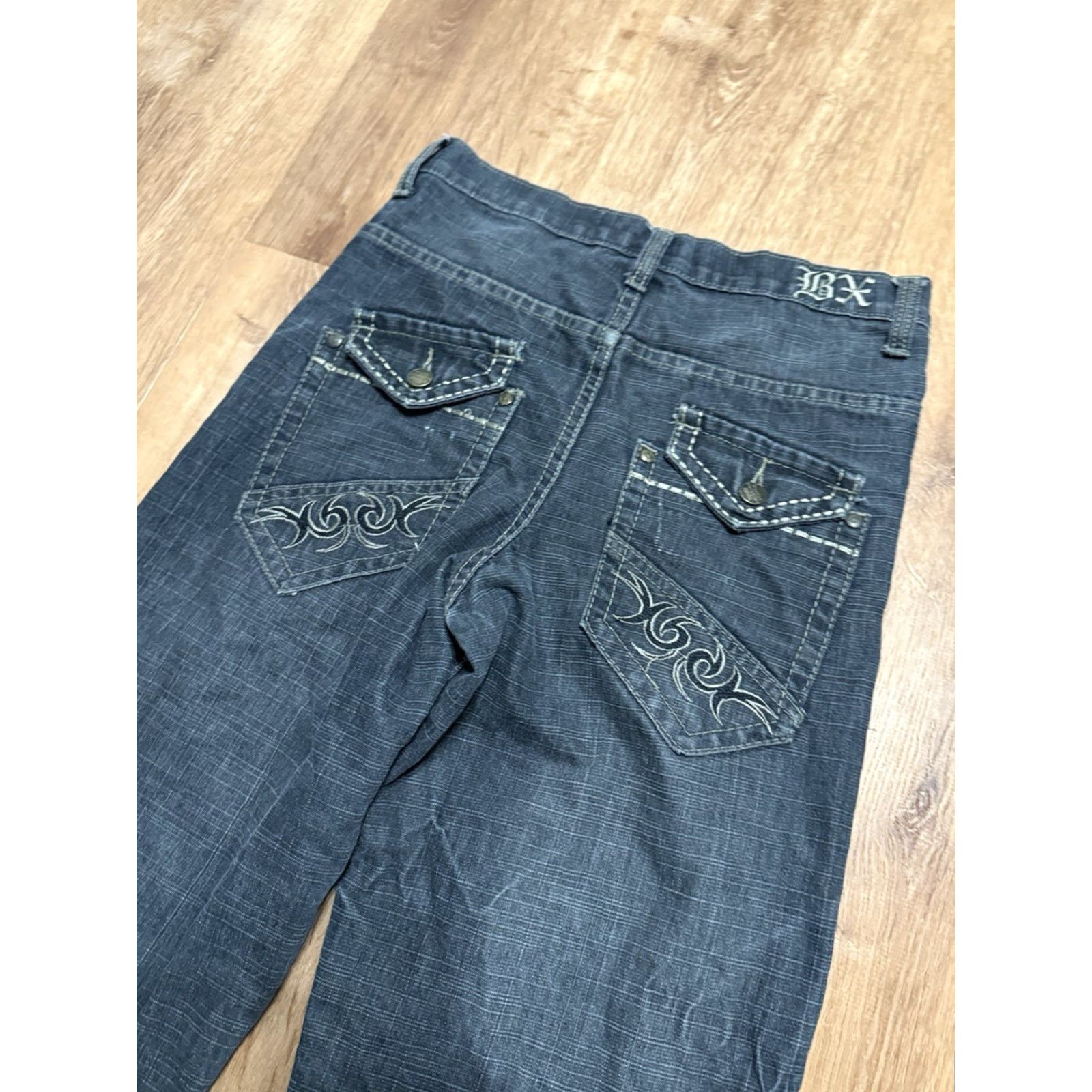 Express VINTAGE Brooklyn XPRESS Jeans 28x27 Boys 14 Embroidered Wide-Leg Edgy Streetwear Y2K Skater Mens? Size US 28 / EU 44 - 2 Thumbnail