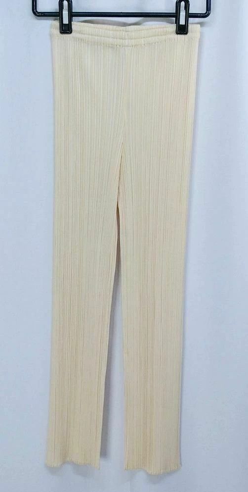 Issey Miyake issey miyake size:1 Cream straight-leg pants 2506-Nextarro Size 42" / US 20 - 1 Thumbnail