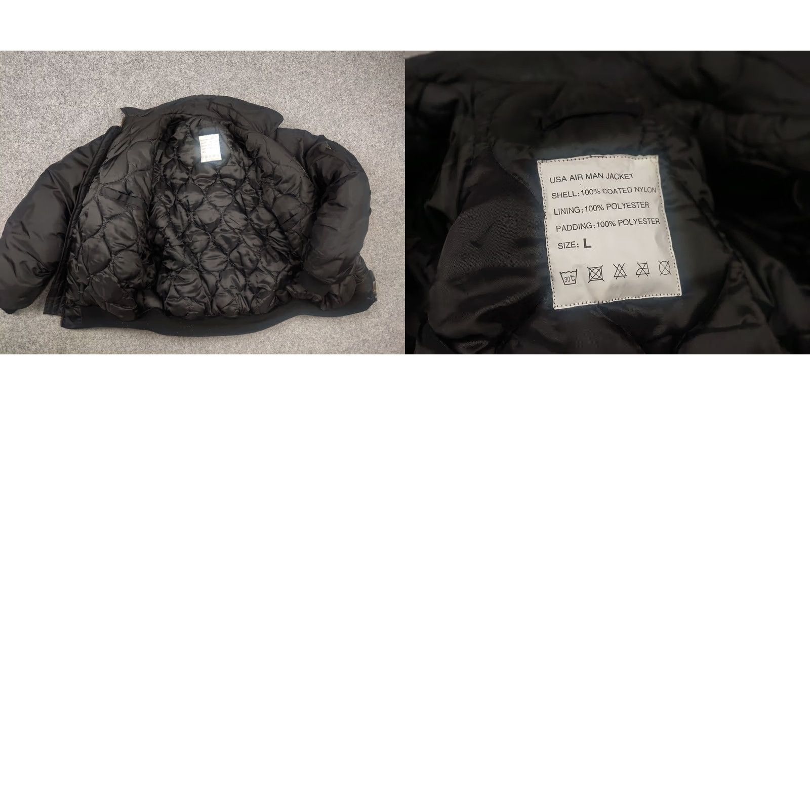 Vintage VINTAGE Air Force MA2 USA Flight Cold Weather Army Black Bomber Jacket Military Jacket Size US L / EU 52-54 / 3 - 10 Thumbnail