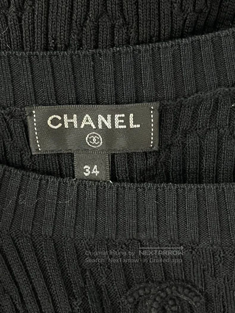 Chanel Chanel Black Logo Knit Short Sleeve Top. Size US M / EU 48-50 / 2 - 4 Thumbnail