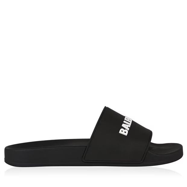 image of Balenciaga O1G2R1Mq0324 Sliders In Black & White in Black/White, Men's (Size 10)