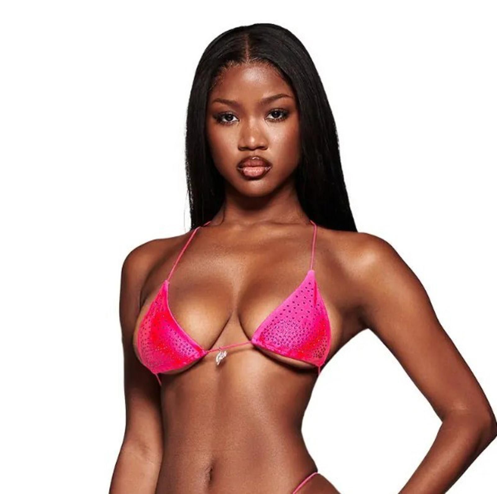 Designer NWT I.AM.GIA Bambi Diamante Bikini Top in Hot Pink Sz XXS Size ONE SIZE - 1 Thumbnail