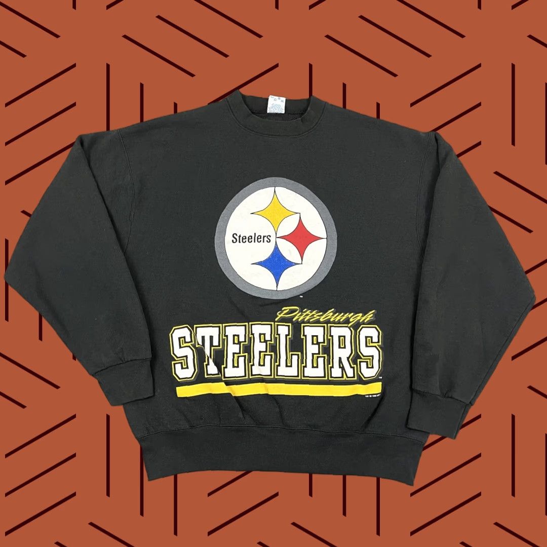Salem Sportswear VTG Pittsburgh Steelers Sweatshirt Mens XL Black Salem Sportswear Retro Graphic Print Size US XL / EU 56 / 4 - 1 Thumbnail