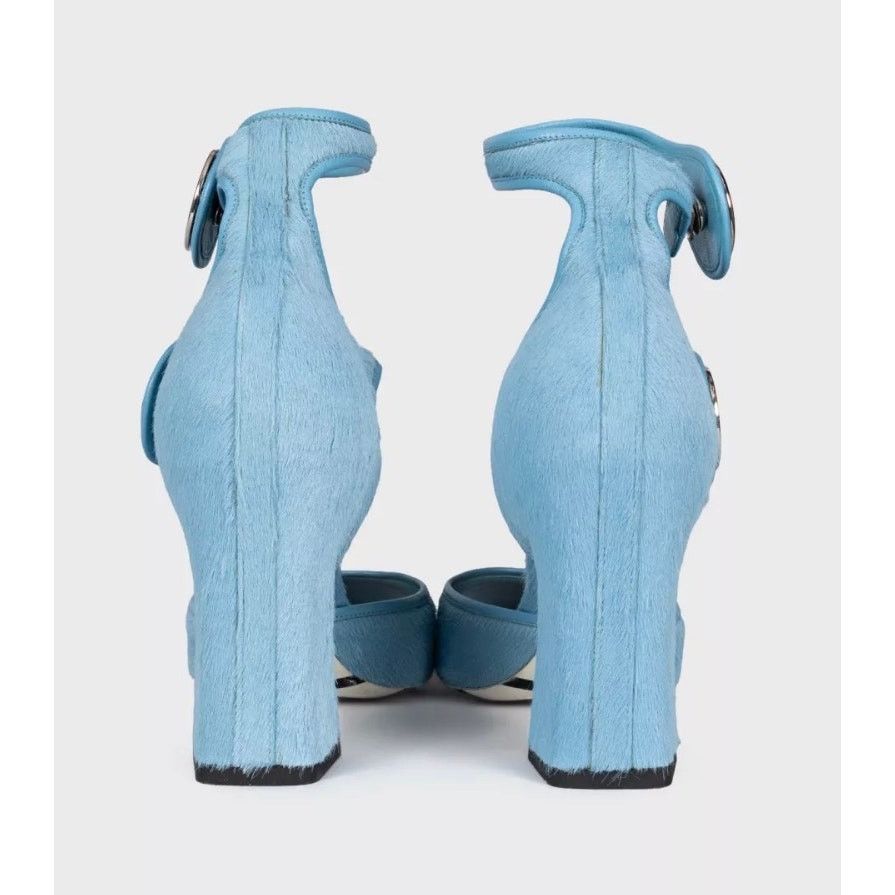 Louis Vuitton Louis Vuitton Blue Haircalf Leather Pointed Toe Pumps 38 Size US 7 / IT 37 - 4 Thumbnail