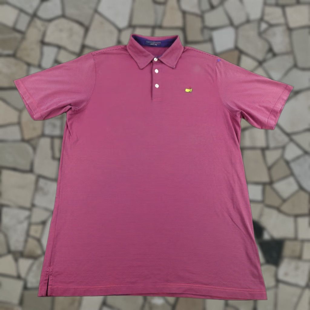 Vintage Masters Polo Shirt Men L Pink Purple Stripes Clubhouse Collection Golf Italy Size US L / EU 52-54 / 3 - 1 Thumbnail