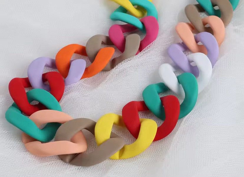Other Matte Colorful Acrylic Chunky Chain Necklace Size ONE SIZE - 3 Thumbnail