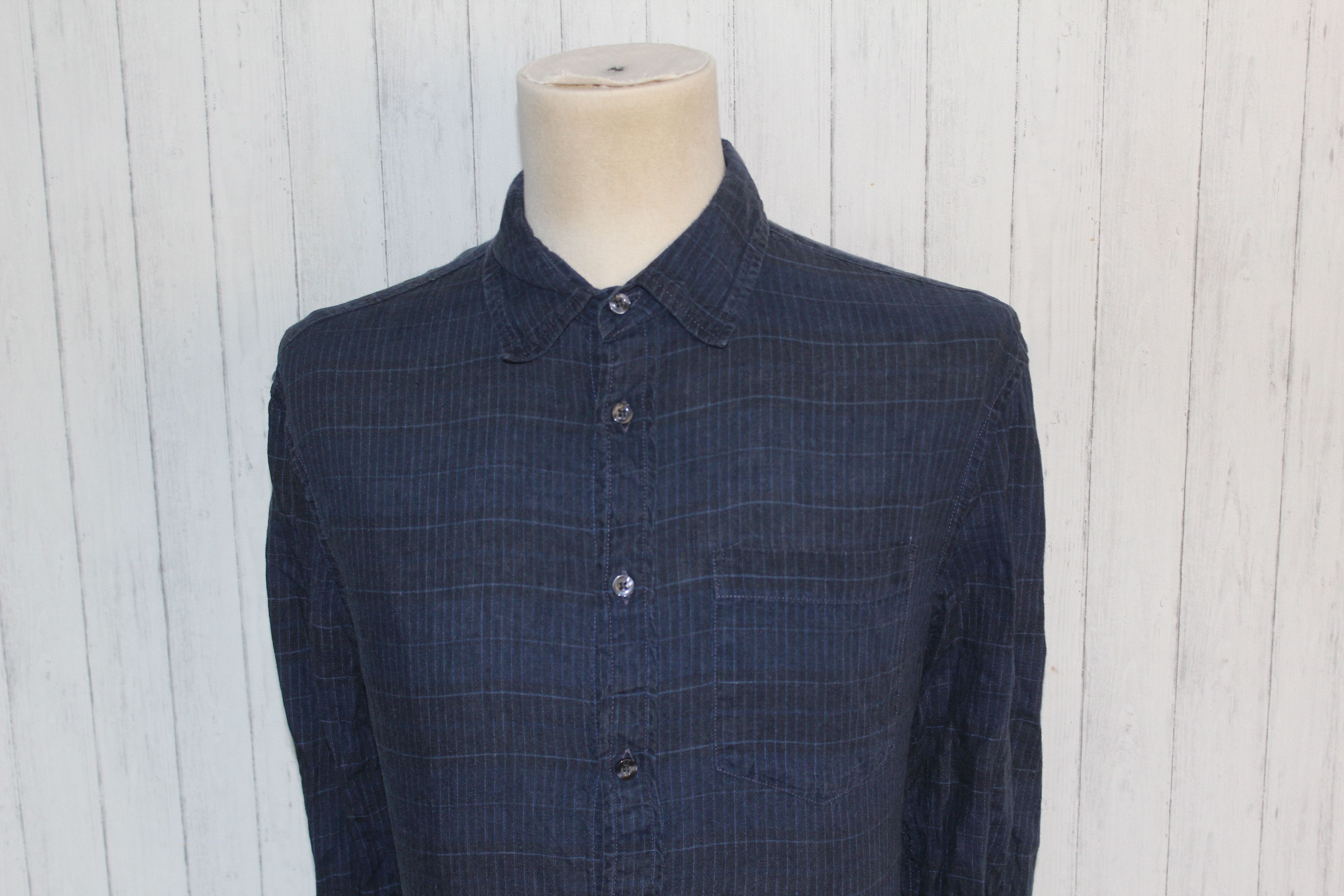 Armani Exchange Men's Armani Exchange Long Sleeve Linen Shirt Top Size L Size US L / EU 52-54 / 3 - 4 Thumbnail