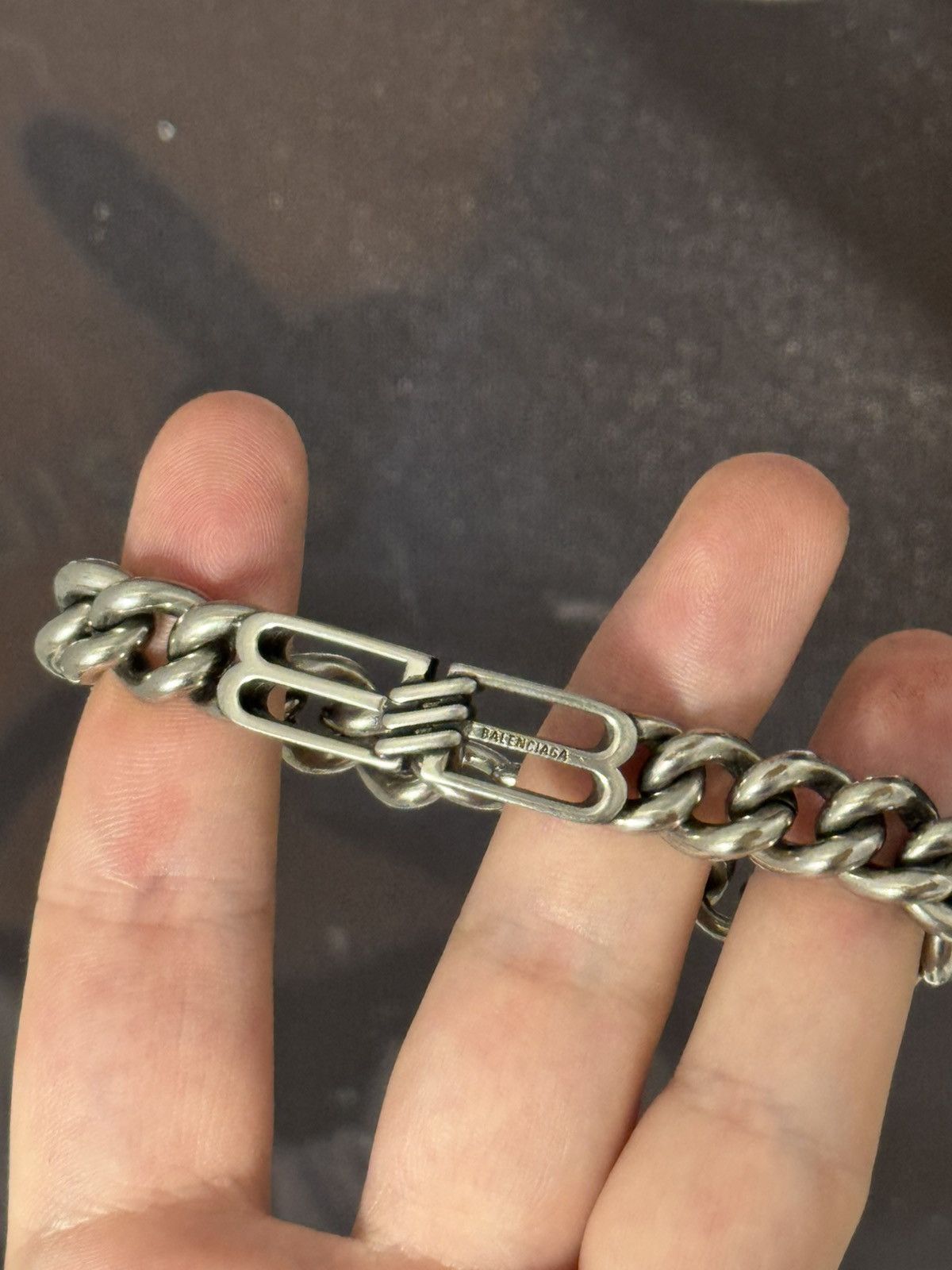 Balenciaga ✅ Balenciaga Silver Double B Bracelet BB Size ONE SIZE - 6 Thumbnail