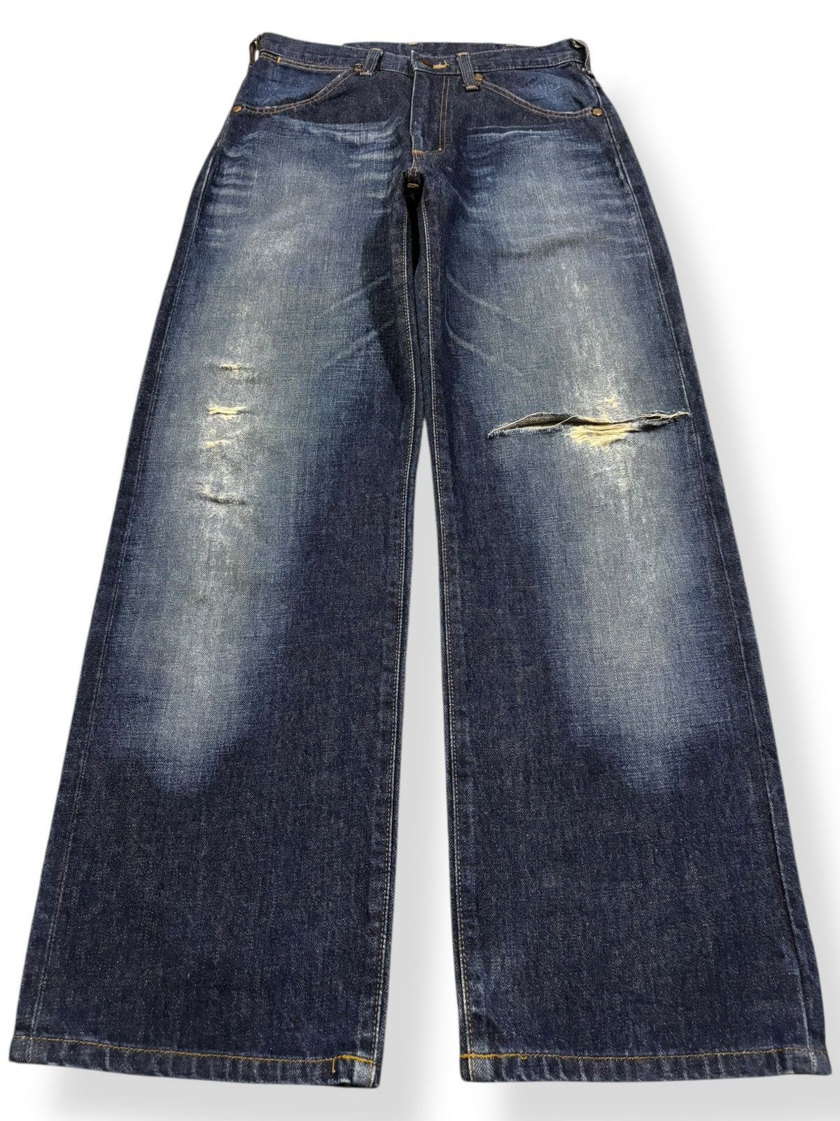 Wrangler Vintage Wrangler Selvedge Blue Wash Baggy Distressed Jeans Size US 29 - 2 Thumbnail