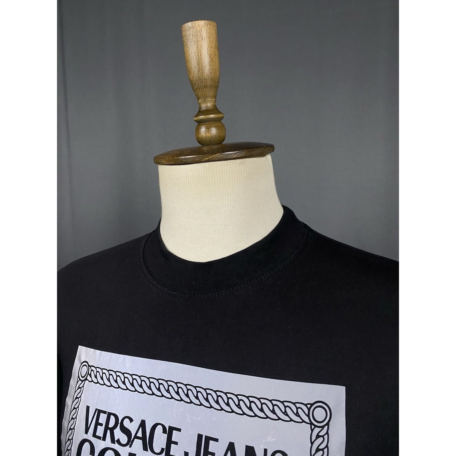 Versace Versace Jeans Couture Men's Black Big Reflective Logo Oversi Size US M / EU 48-50 / 2 - 5 Thumbnail