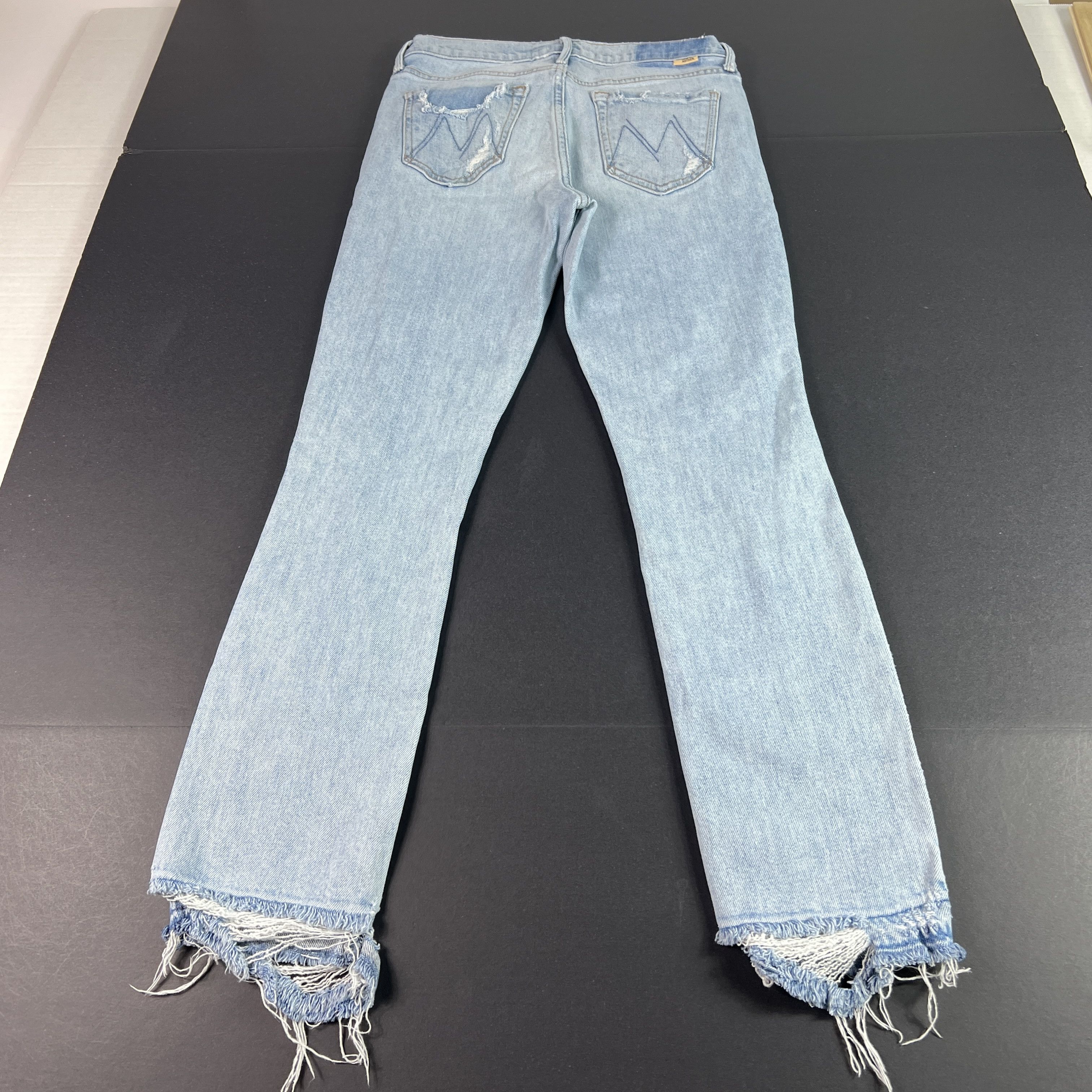 MOTHER Mother Jeans Rascal Ankle Undone Hem Blue Distressed Denim Size 25" / US 0 / IT 36 - 12 Thumbnail