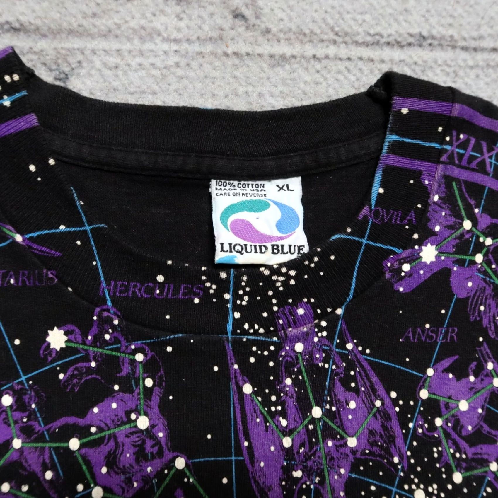 Liquid Blue VINTAGE Liquid Blue Hemisphere Boreal Shirt XL Black Mens T-Shirt 90s Vintage Printed All Over Print Size US XL / EU 56 / 4 - 3 Thumbnail