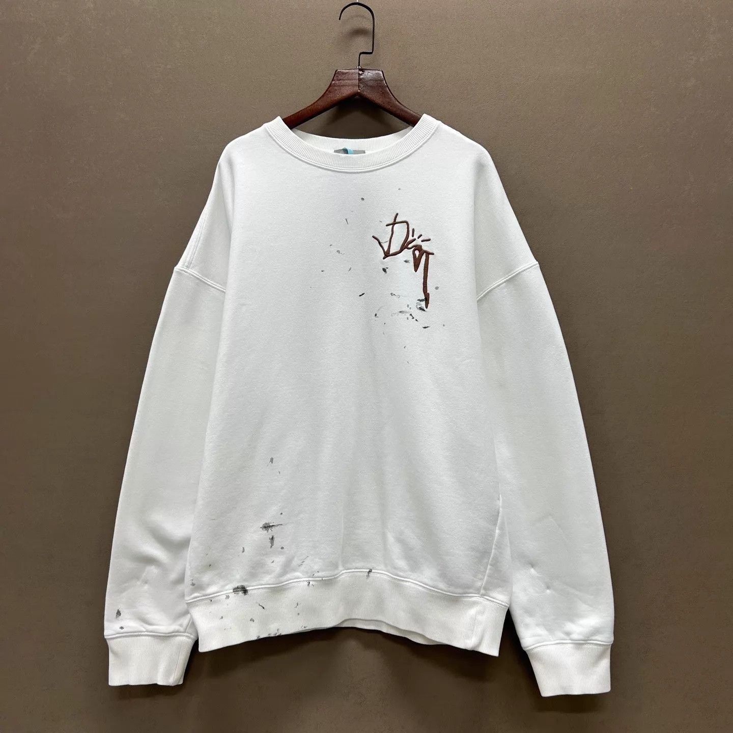 Dior White Oversized Sweatshirt with Paint Splatter Design Size US XS / EU 42 / 0 - 1 Thumbnail