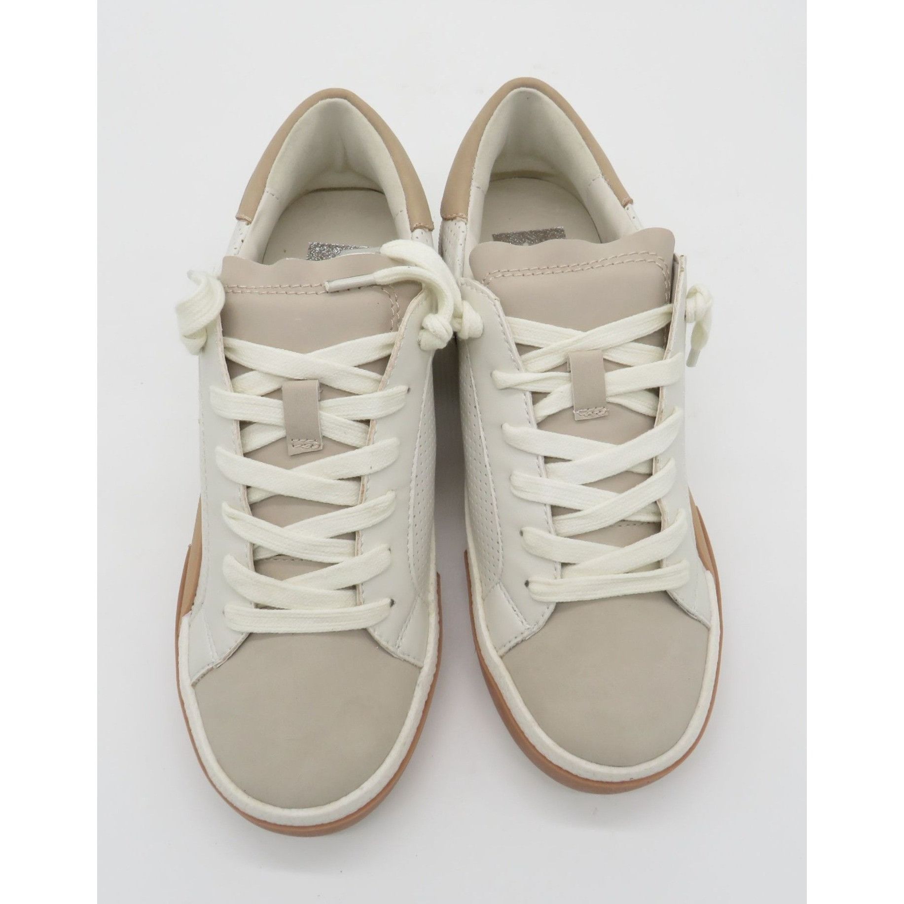 Other Dv Dolce Vita Womens Perforated Lace-Up Sneakers Beige White Size US 5 / IT 35 - 2 Thumbnail
