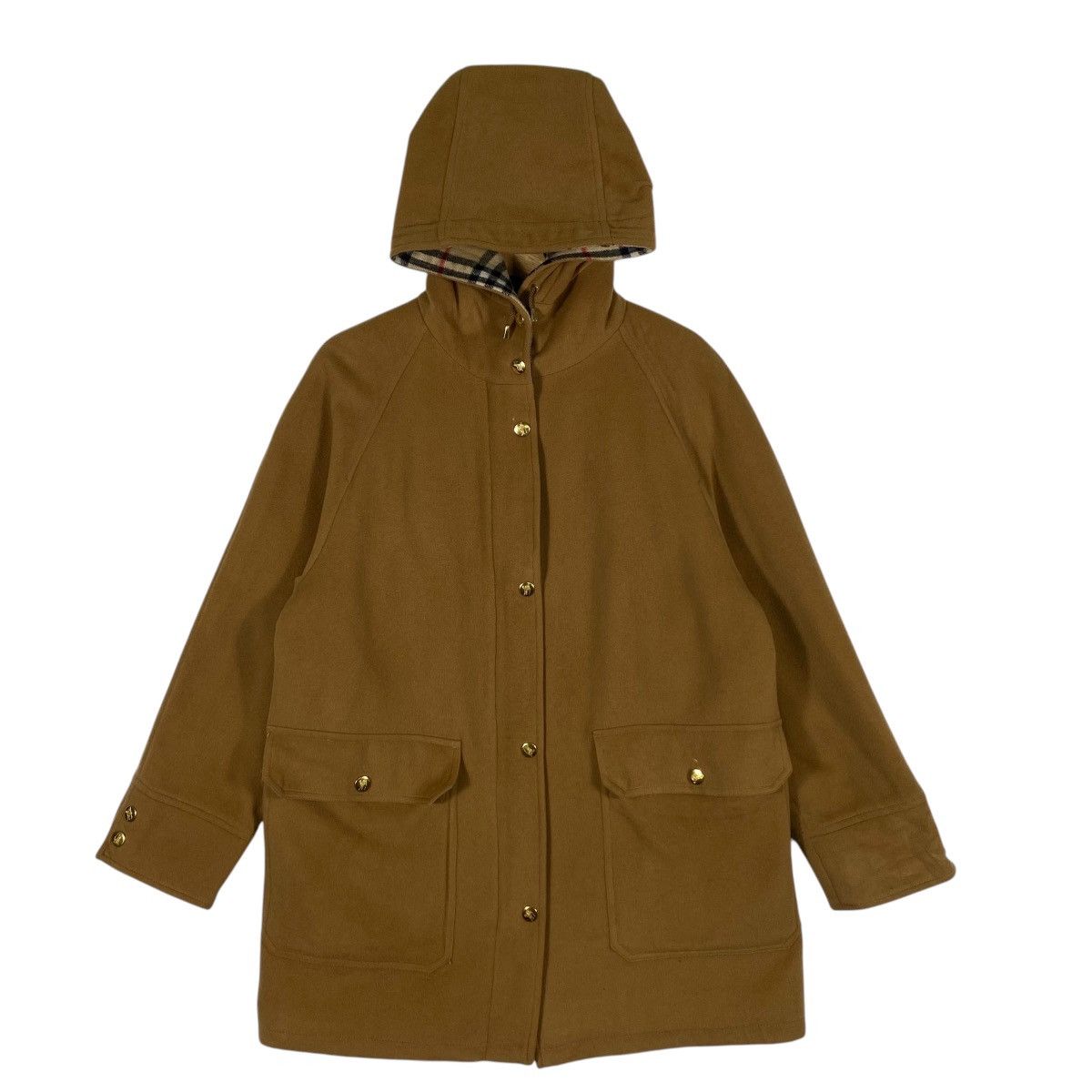 Burberry × Burberry Prorsum × Vintage Vintage Burberrys Nova Check Button Long Jacket Hoodie Size US M / EU 48-50 / 2 - 2 Thumbnail