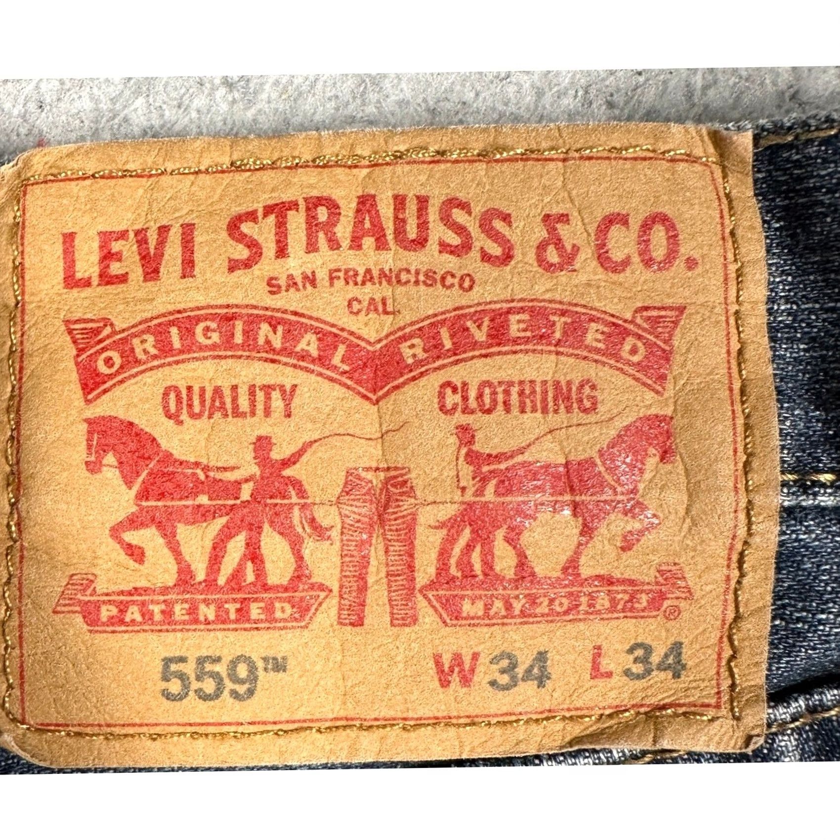 Levi's Levi's 559 Jeans Mens 34x34 Blue Relaxed Straight Leg Distressed Red Tab Denim Size US 34 / EU 50 - 3 Thumbnail