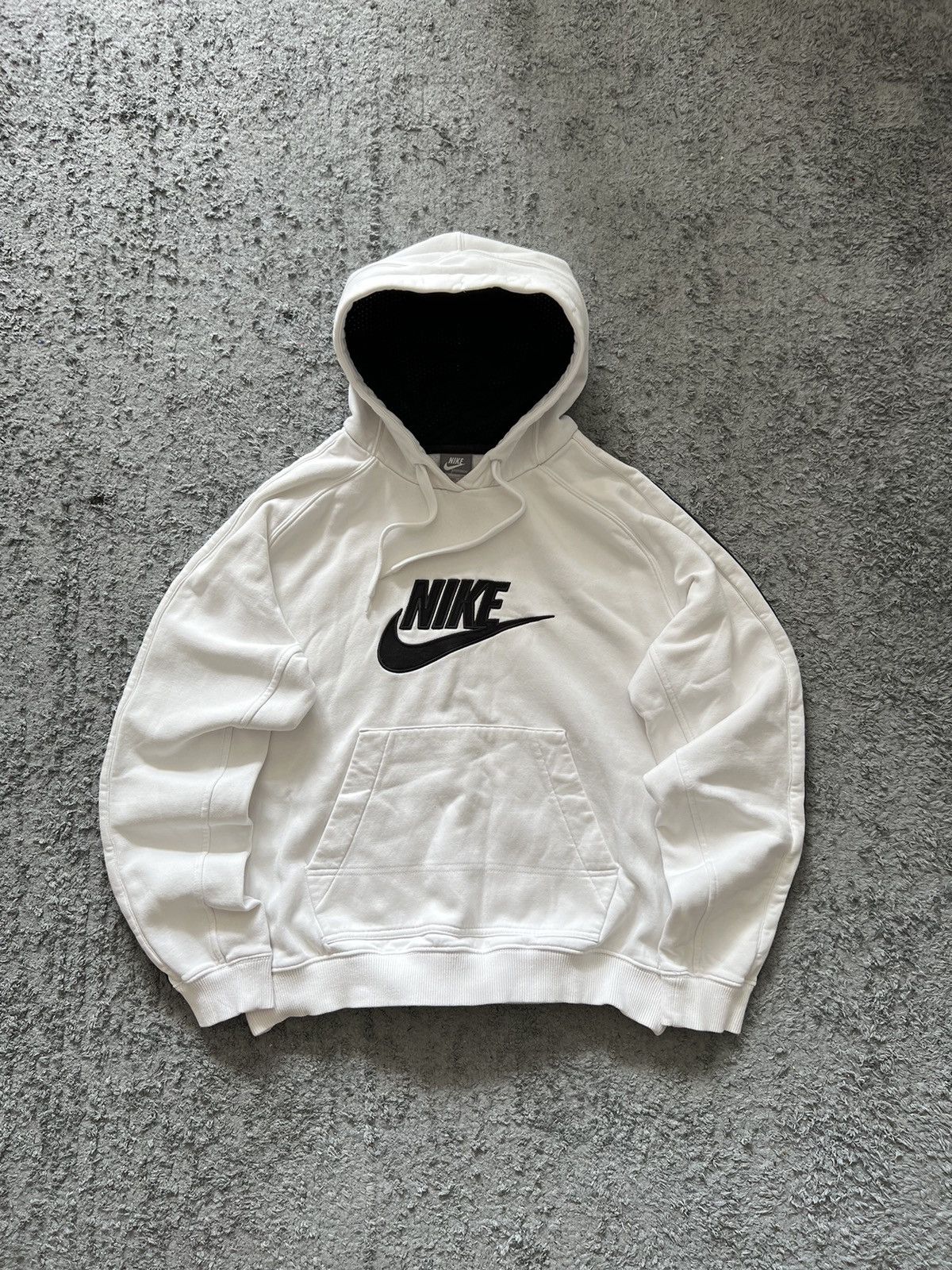Pre-owned Nike X Vintage Nike Vintage Center Logo Oversize Hoodie In White