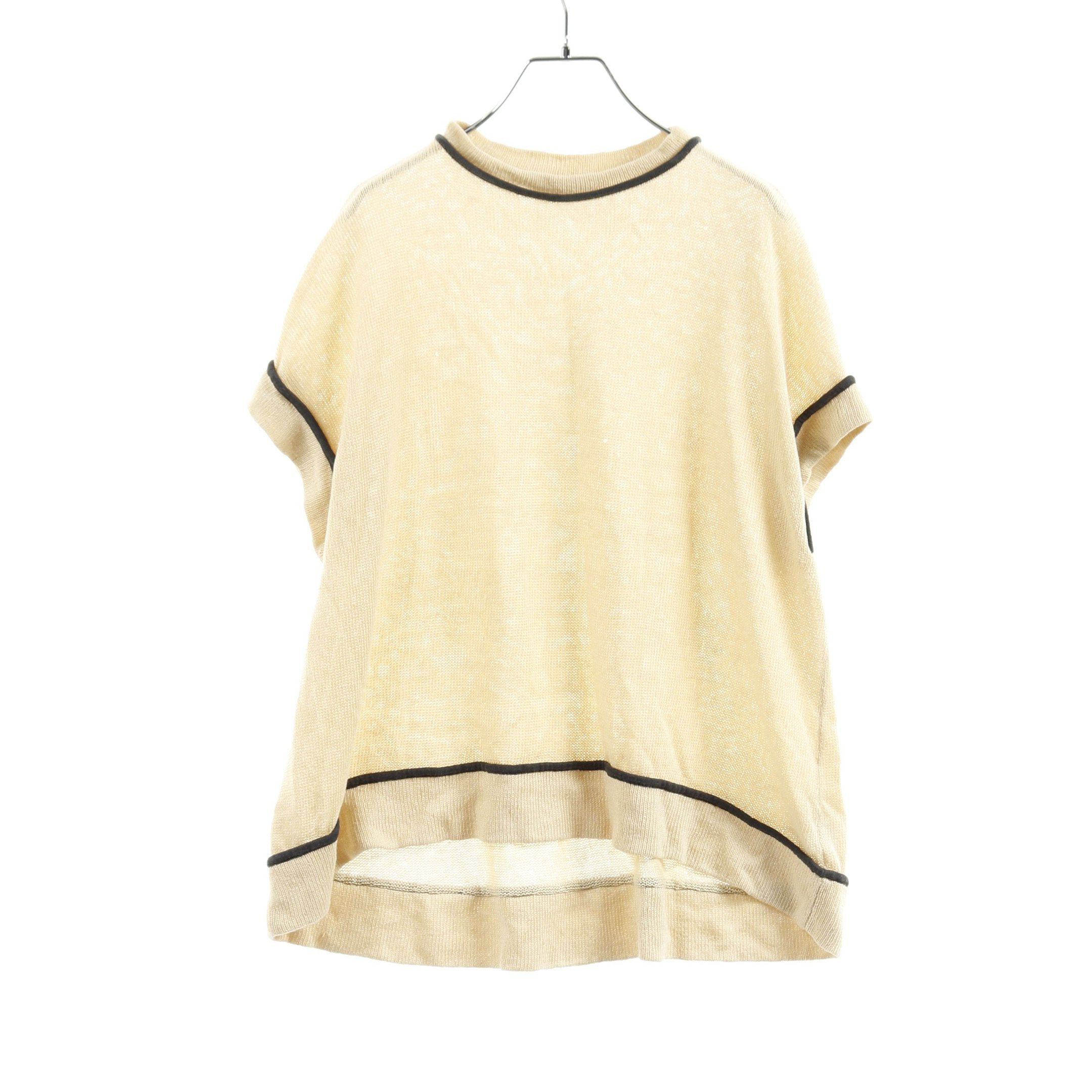 Brunello Cucinelli Brunello Cucinelli Tops Short Sleeve Linen Light Beige Sequin Size ONE SIZE - 1 Thumbnail