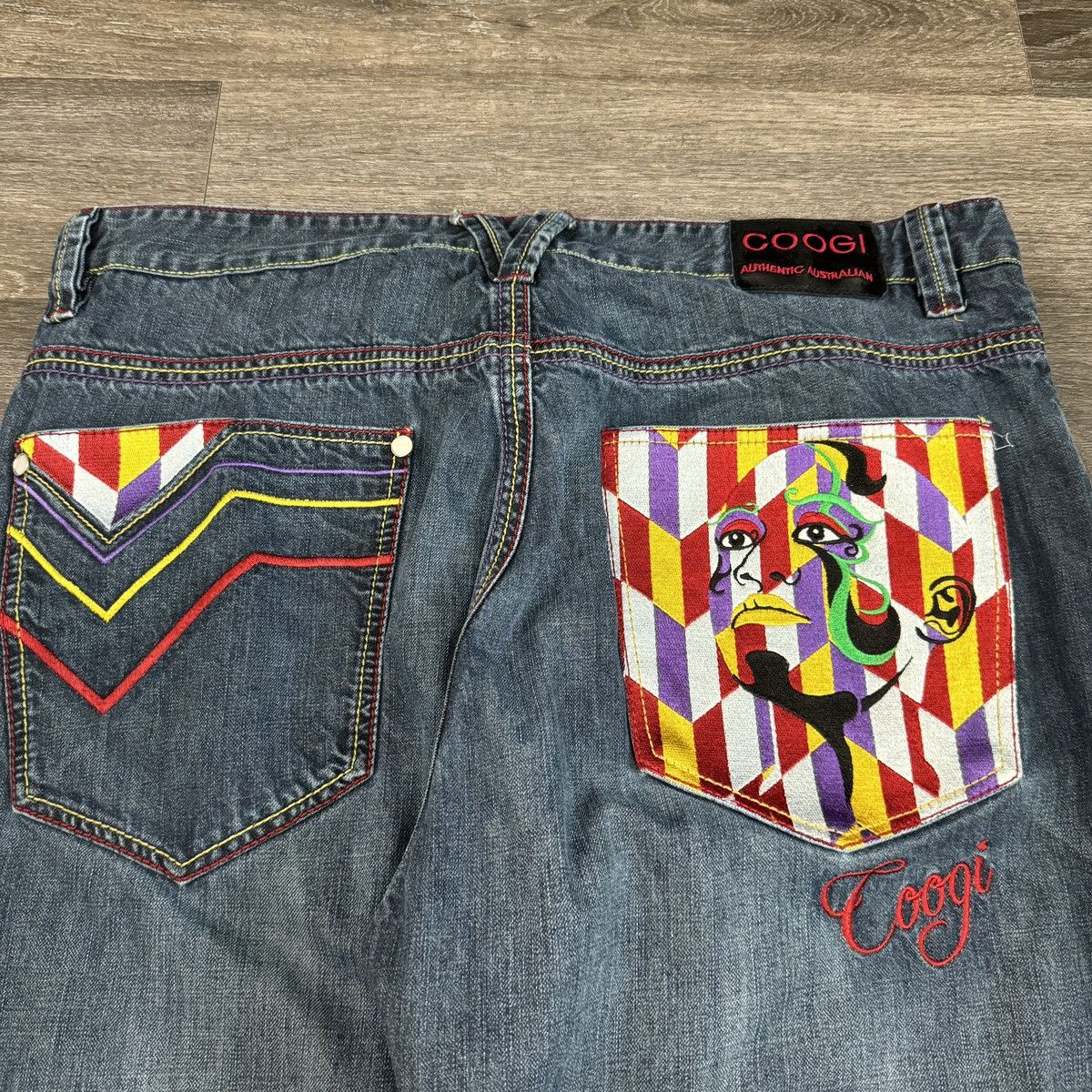 Coogi × JNCO × Vintage Crazy vintage Y2K Coogi baggy wide leg embroidered jeans rar Size US 42 / EU 58 - 3 Thumbnail