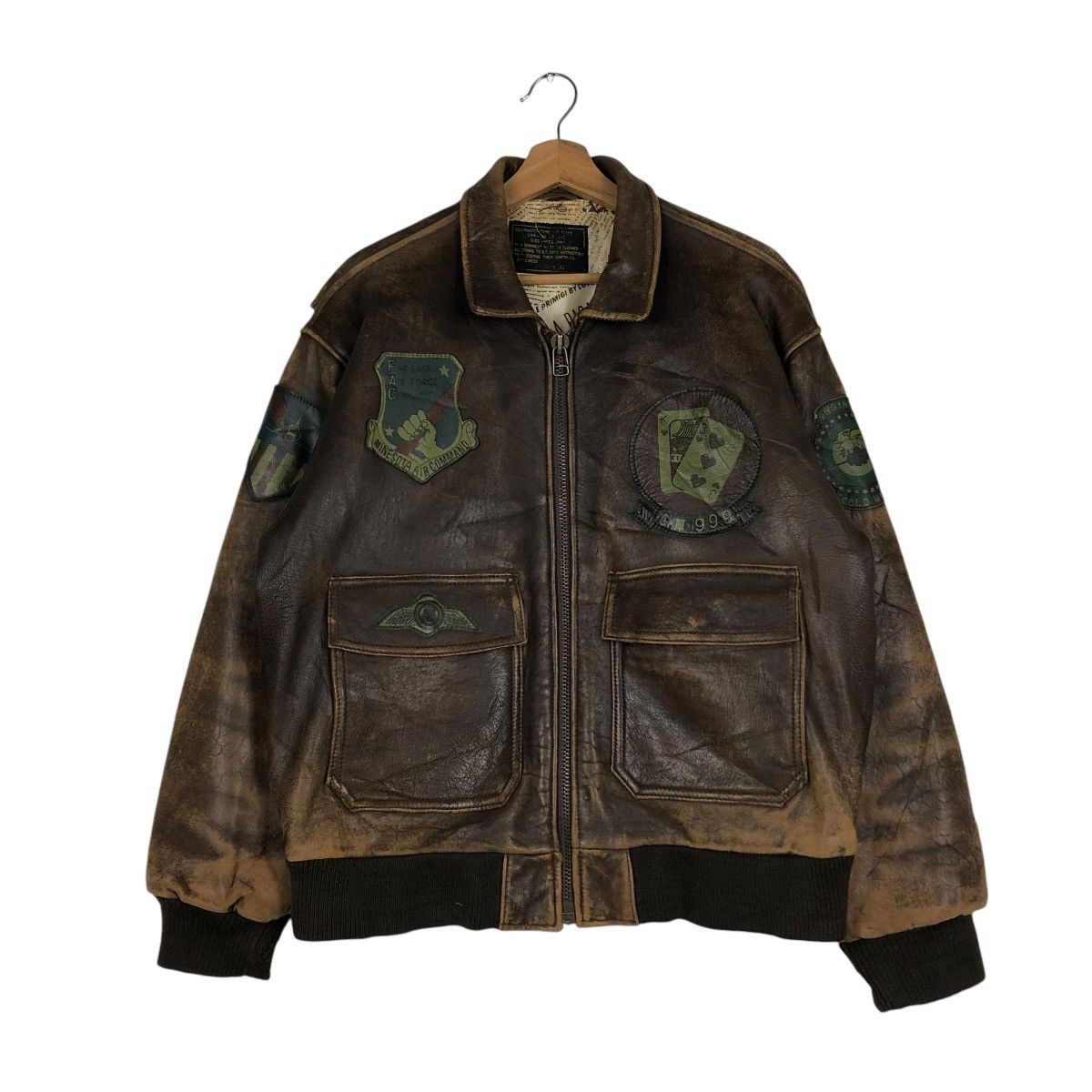 Vintage 🔥VINTAGE LEATHER JACKET AIR FORCE MILITARY BUZZ RICKSONS Size US M / EU 48-50 / 2 - 3 Thumbnail