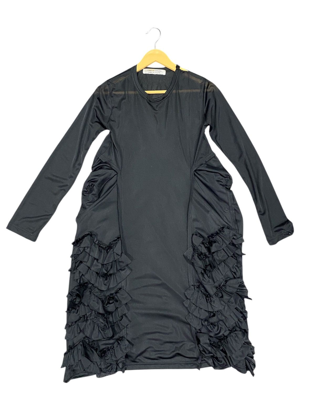 Comme des Garcons Vintage Comme Des Garçons long-sleeve ruffle-trim midi dress Size M / US 6-8 / IT 42-44 - 9 Thumbnail