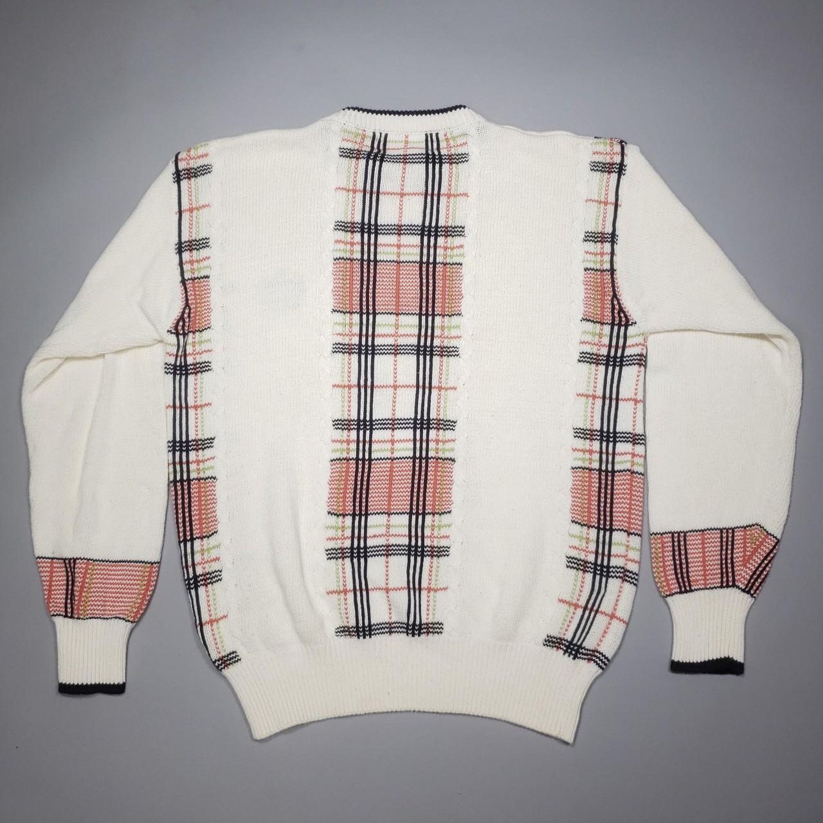 Vintage Vintage 90S LaMode HAND INTARSIA Woven Plaid Sweater M Size M / US 6-8 / IT 42-44 - 4 Thumbnail
