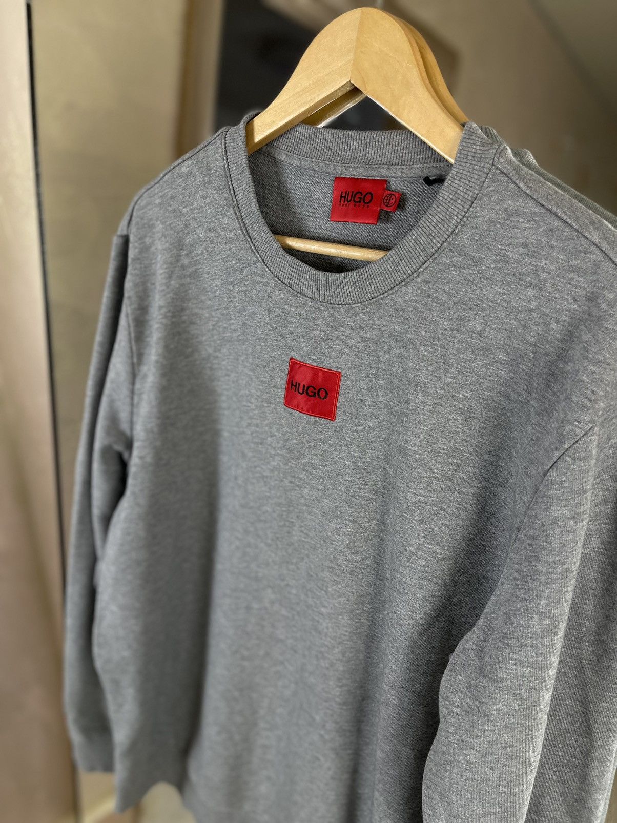 Hugo Boss HUGO Red Patch Diragol 212 Premium Cotton Grey Sweatshirt Size US XL / EU 56 / 4 - 7 Thumbnail