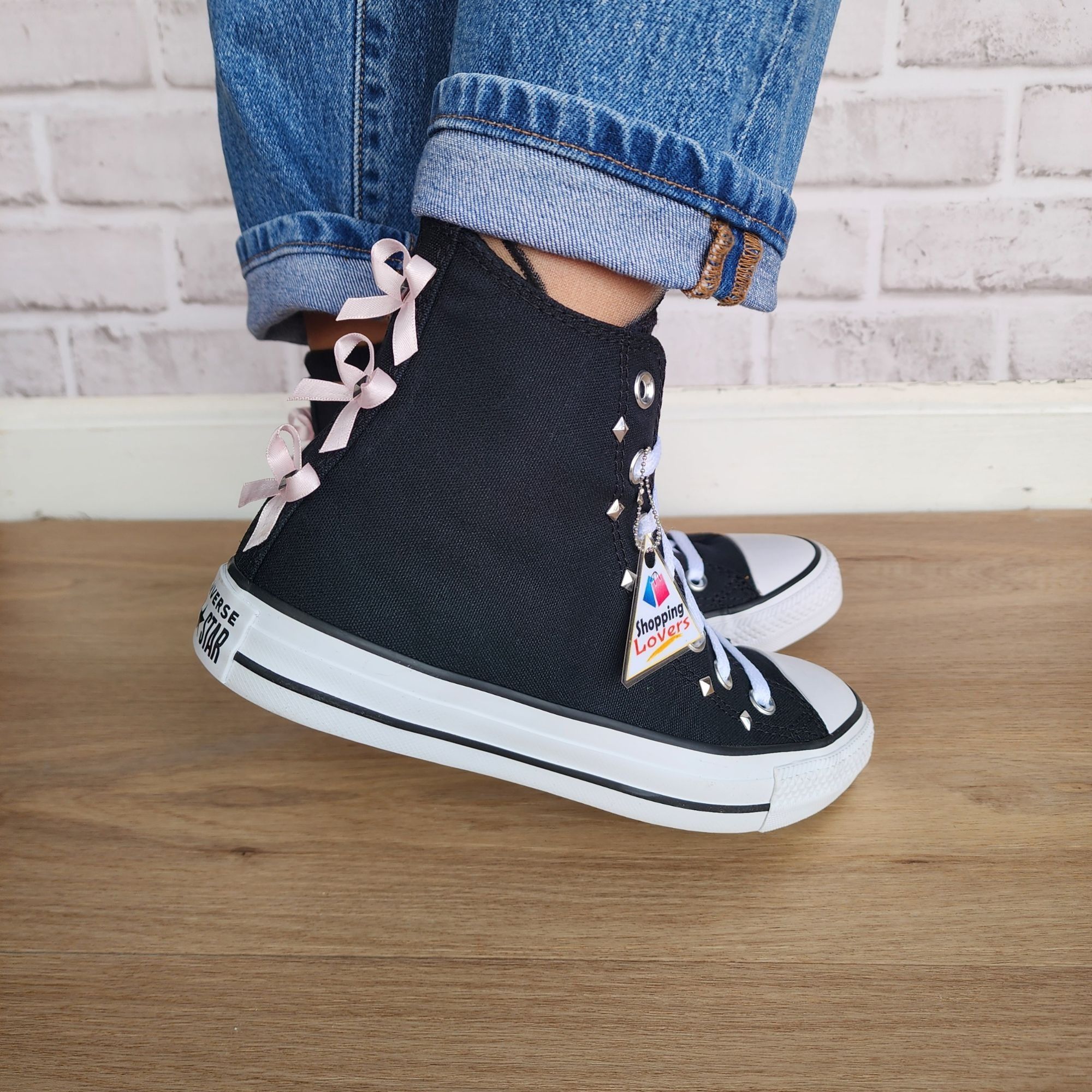 Converse ⭐Converse Chuck Taylor Bows & Studs 12 Womens Shoes Sneakers Size US 12 / IT 42 - 2 Thumbnail