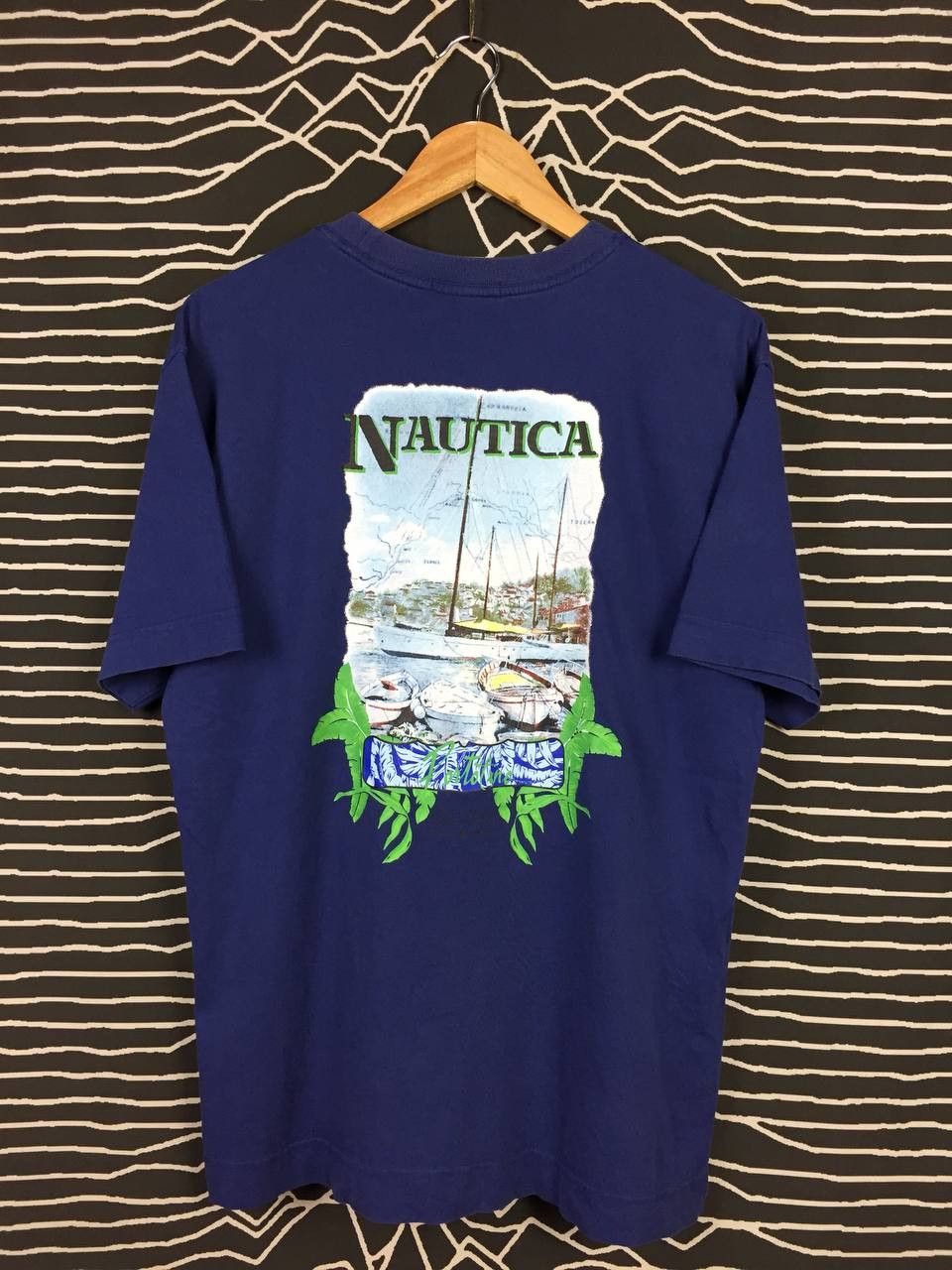 Nautica × Vintage Vtg Nautica Portofino Boat Water Sailing Graphic Tee Size US M / EU 48-50 / 2 - 2 Thumbnail