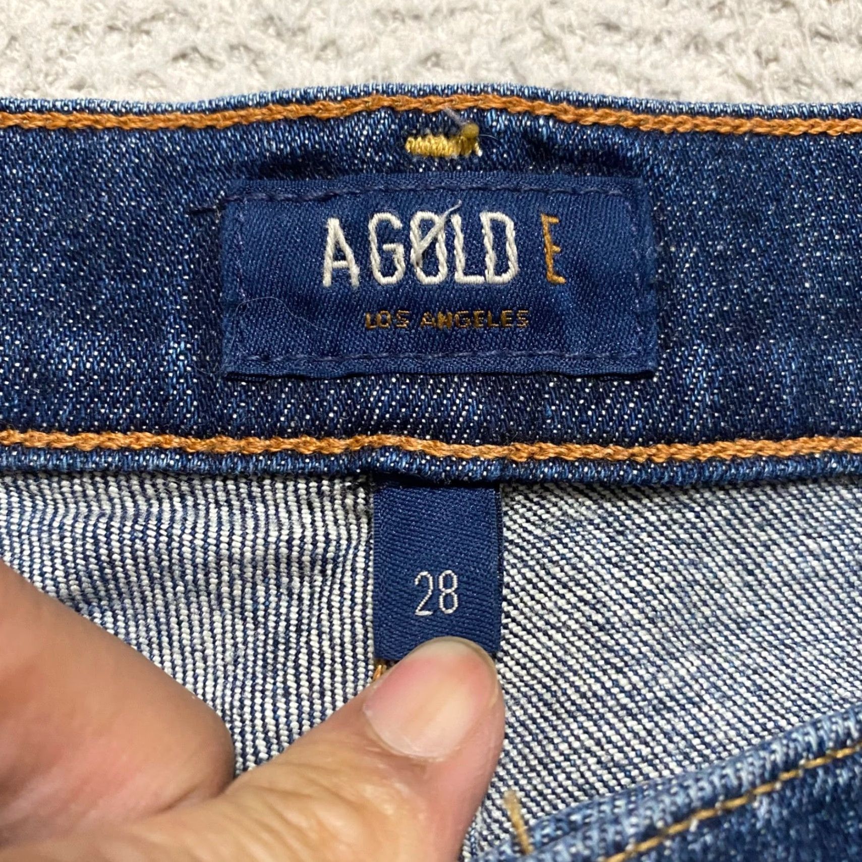 Agolde AGOLDE Jeans 5-Pocket Dark Wash Mid Rise Cropped Distressed blue denim Womens 28 size Size 28" / US 6 / IT 42 - 3 Thumbnail