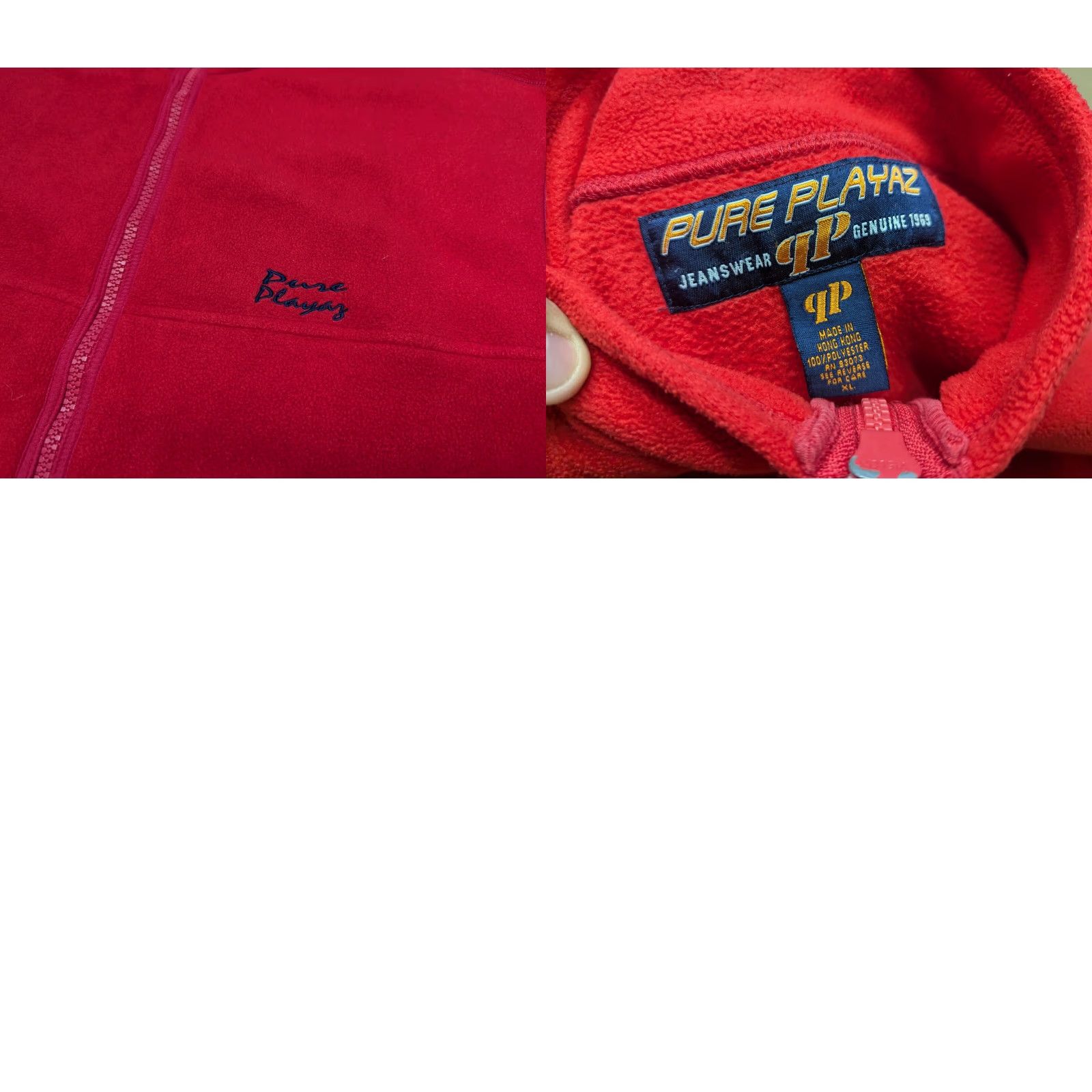 Vintage VINTAGE Pure Playaz Fleece Vest Jacket Mens XL Red Full Zip Gilet Shirt? Size US XL / EU 56 / 4 - 8 Thumbnail