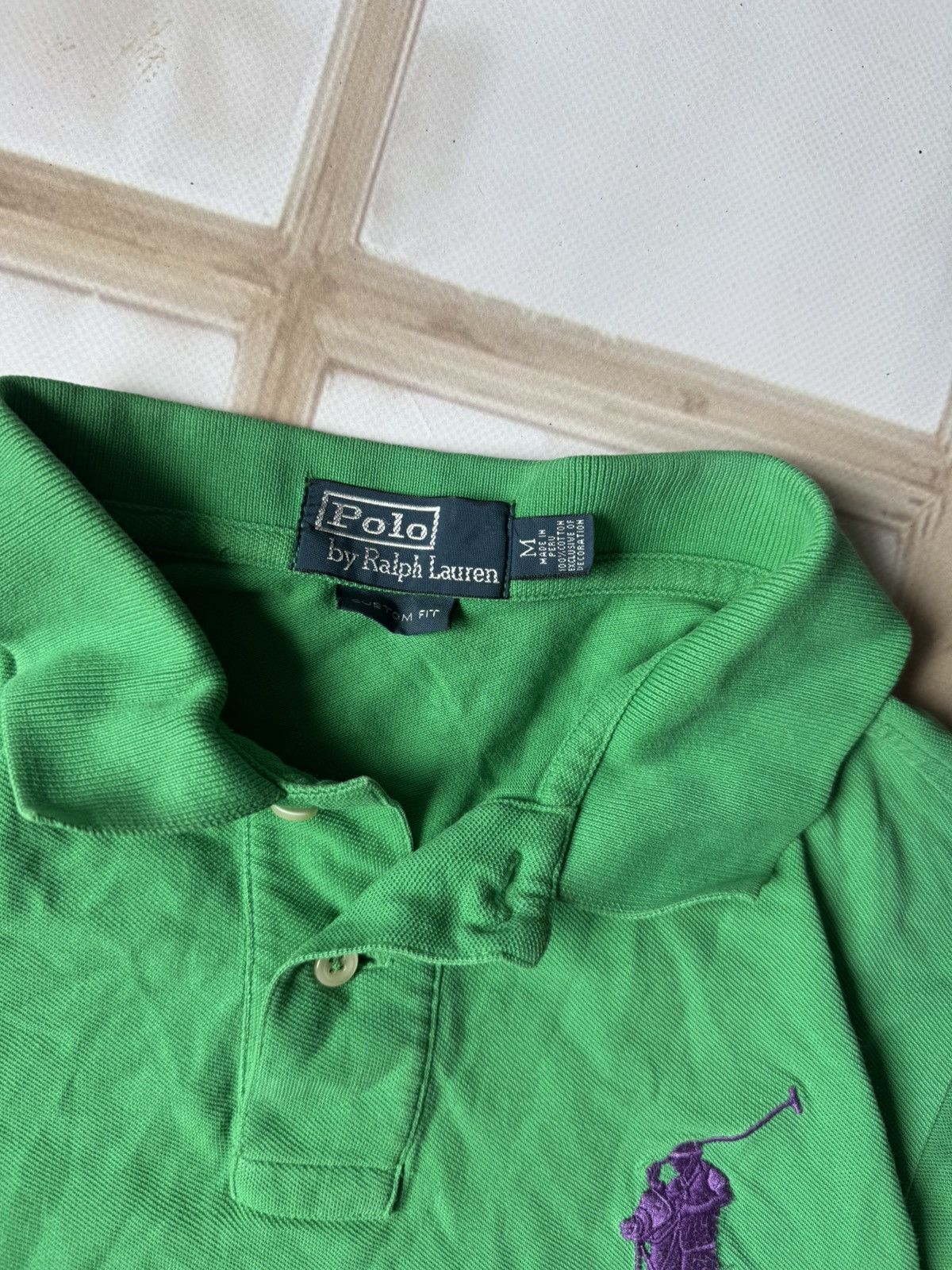Polo Ralph Lauren Polo Ralph Lauren Big Pony Green & Purple Mesh Polo Shirt Size US M / EU 48-50 / 2 - 4 Thumbnail
