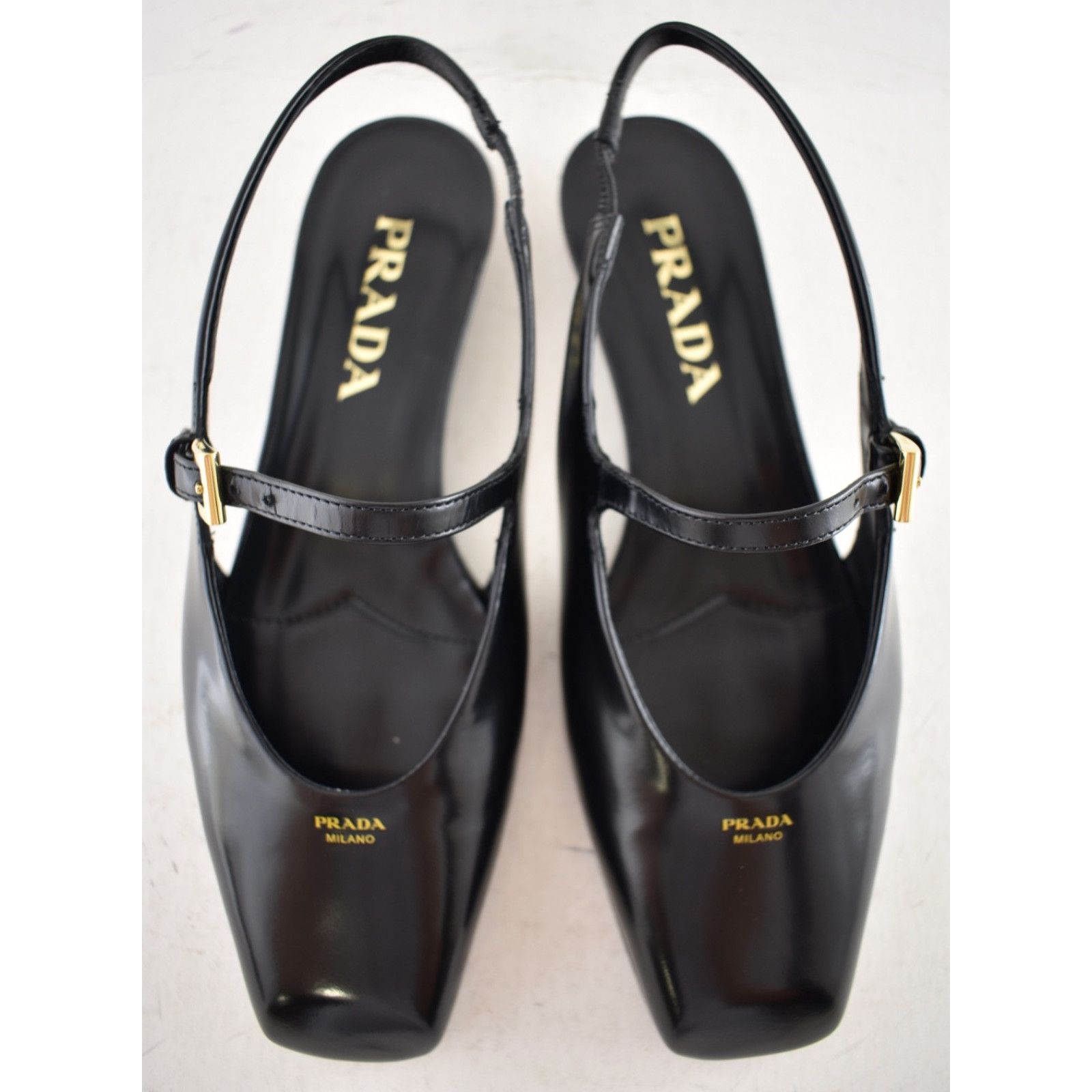 Prada Prada Black Leather Mary Jane Slingback Ballet Flat 36 Size US 6 / IT 36 - 9 Thumbnail