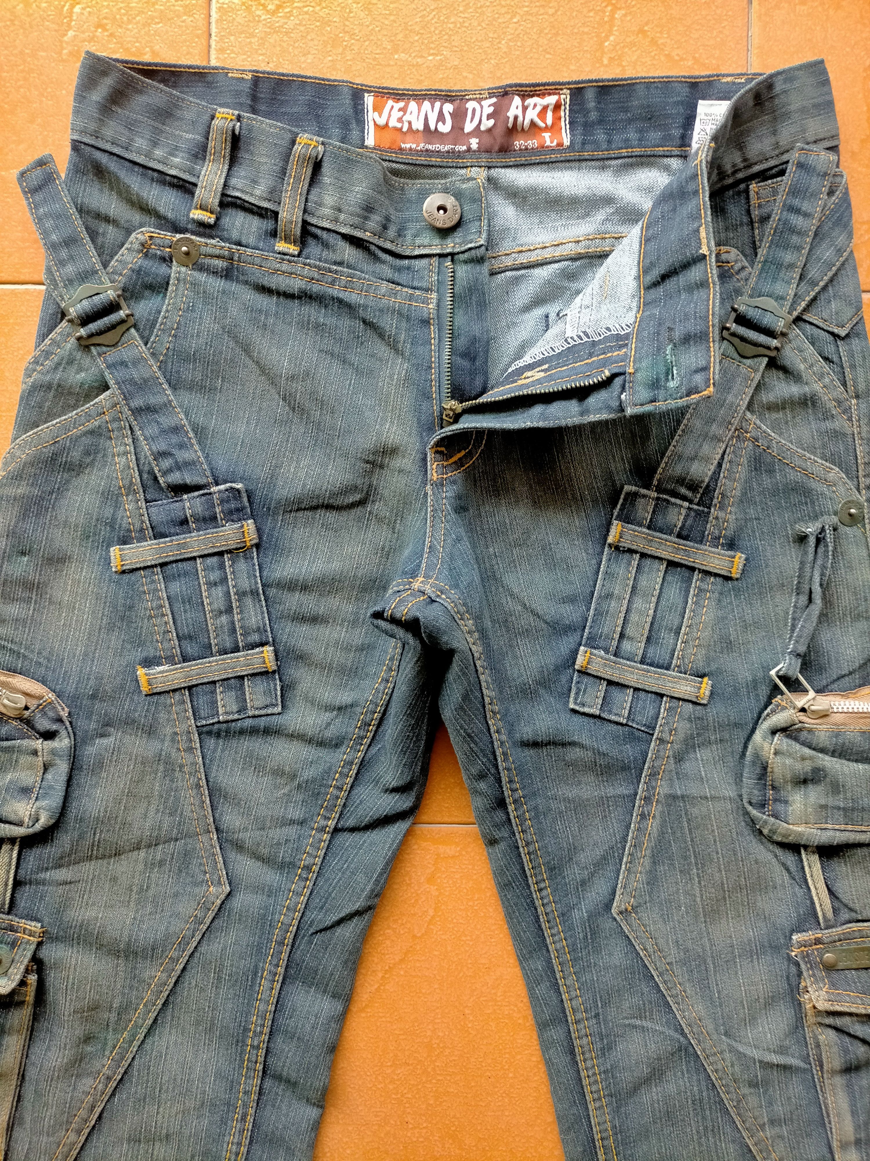 If Six Was Nine × Japanese Brand Jeans De Art Multipocket Cargo Punk Style Denim Pants Size US 32 / EU 48 - 9 Thumbnail